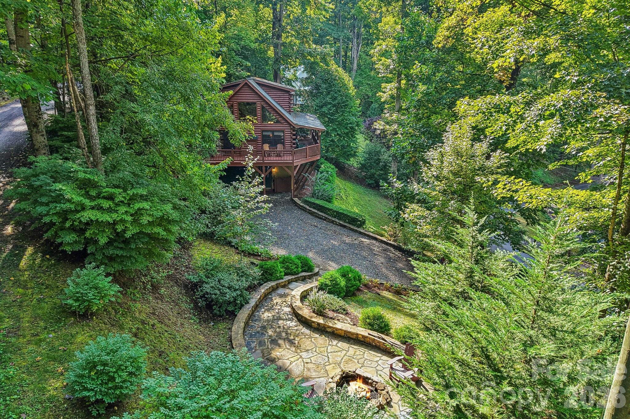 nice yard with firepit - 230 Forest Drive, Maggie Valley