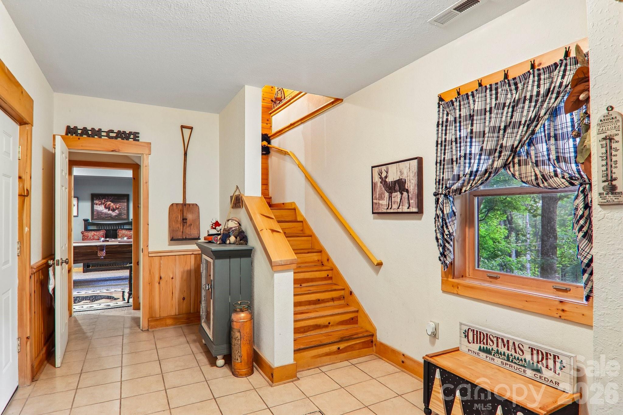 Downstairs entry foyer - 230 Forest Drive, Maggie Valley