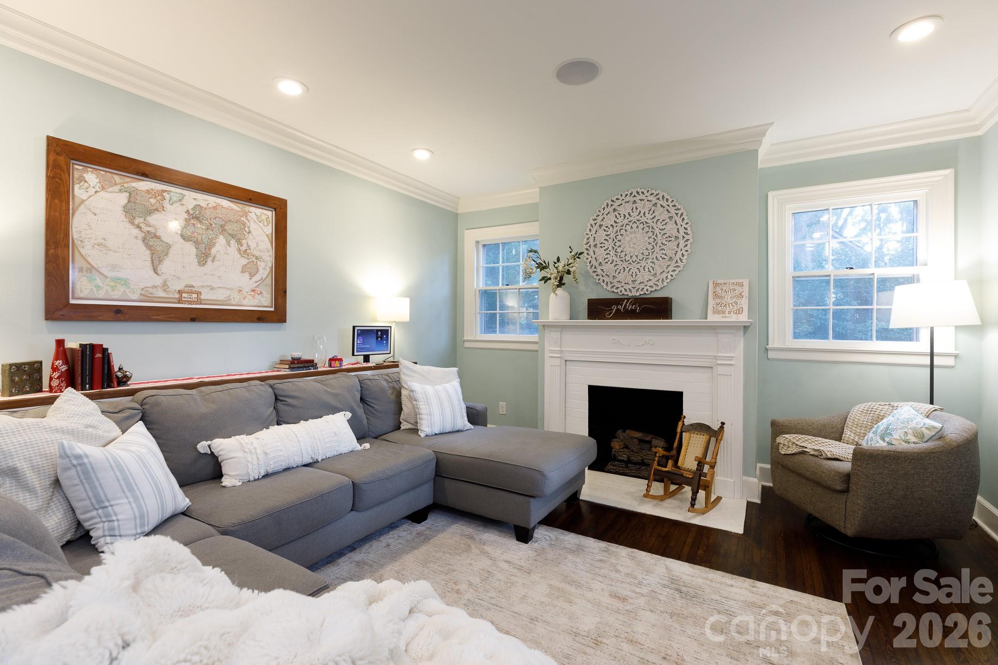 Fireplace in family room - 411 Dale Avenue, Gastonia