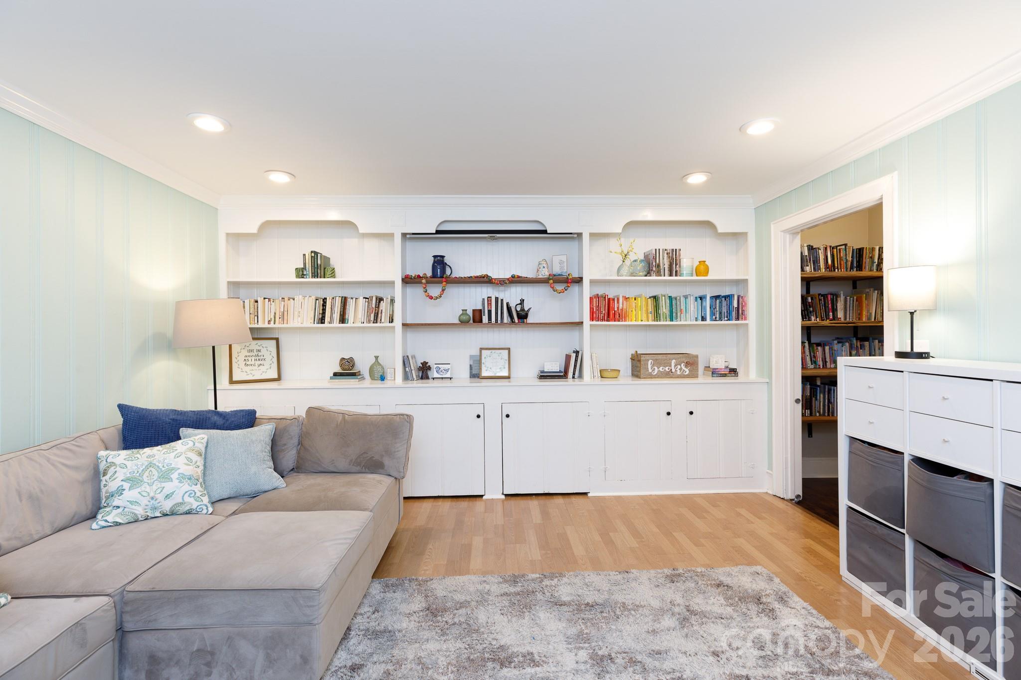 Playroom w/ built in bookshelves - 411 Dale Avenue, Gastonia