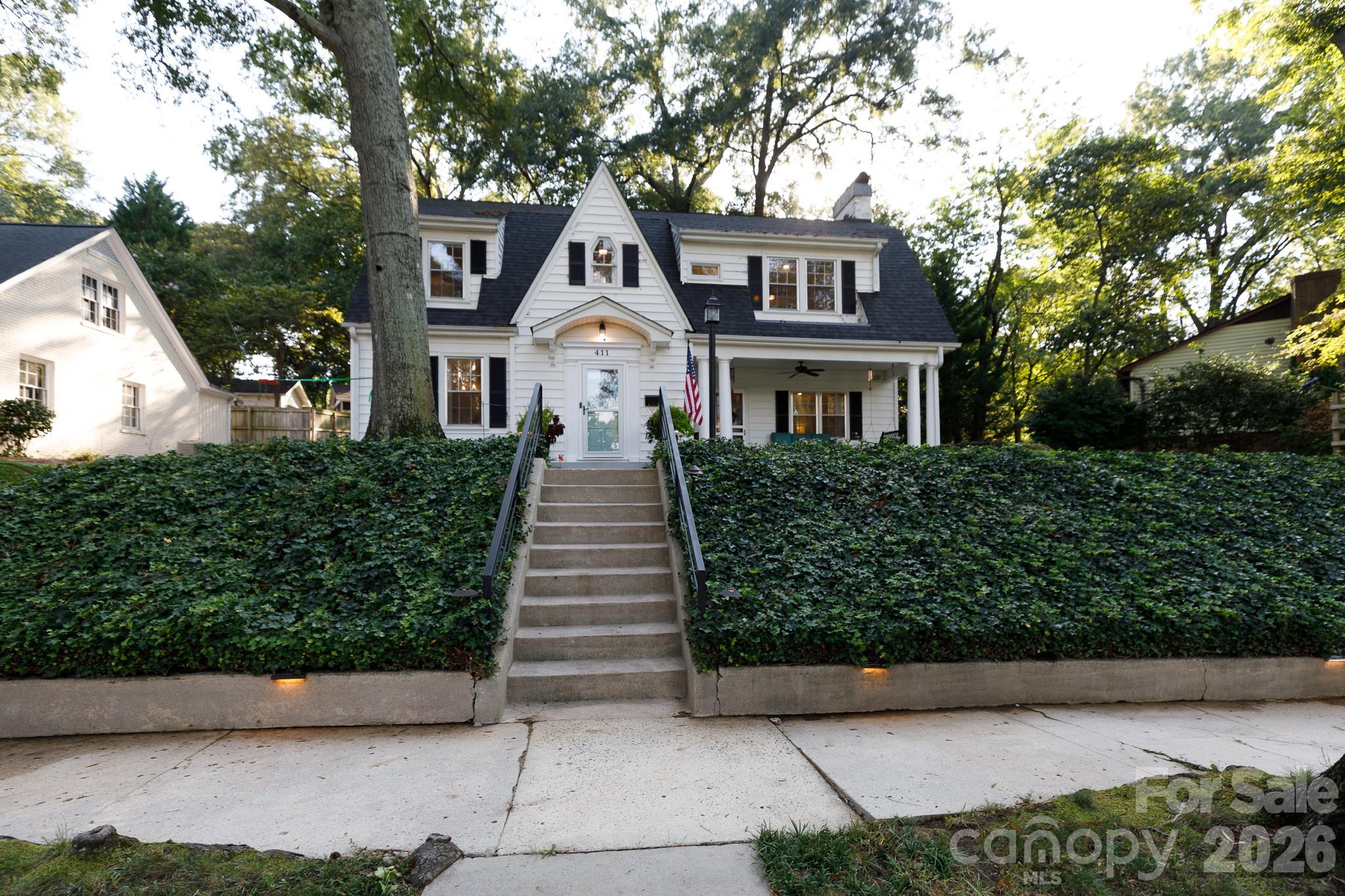 Ivy lined walkway - 411 Dale Avenue, Gastonia