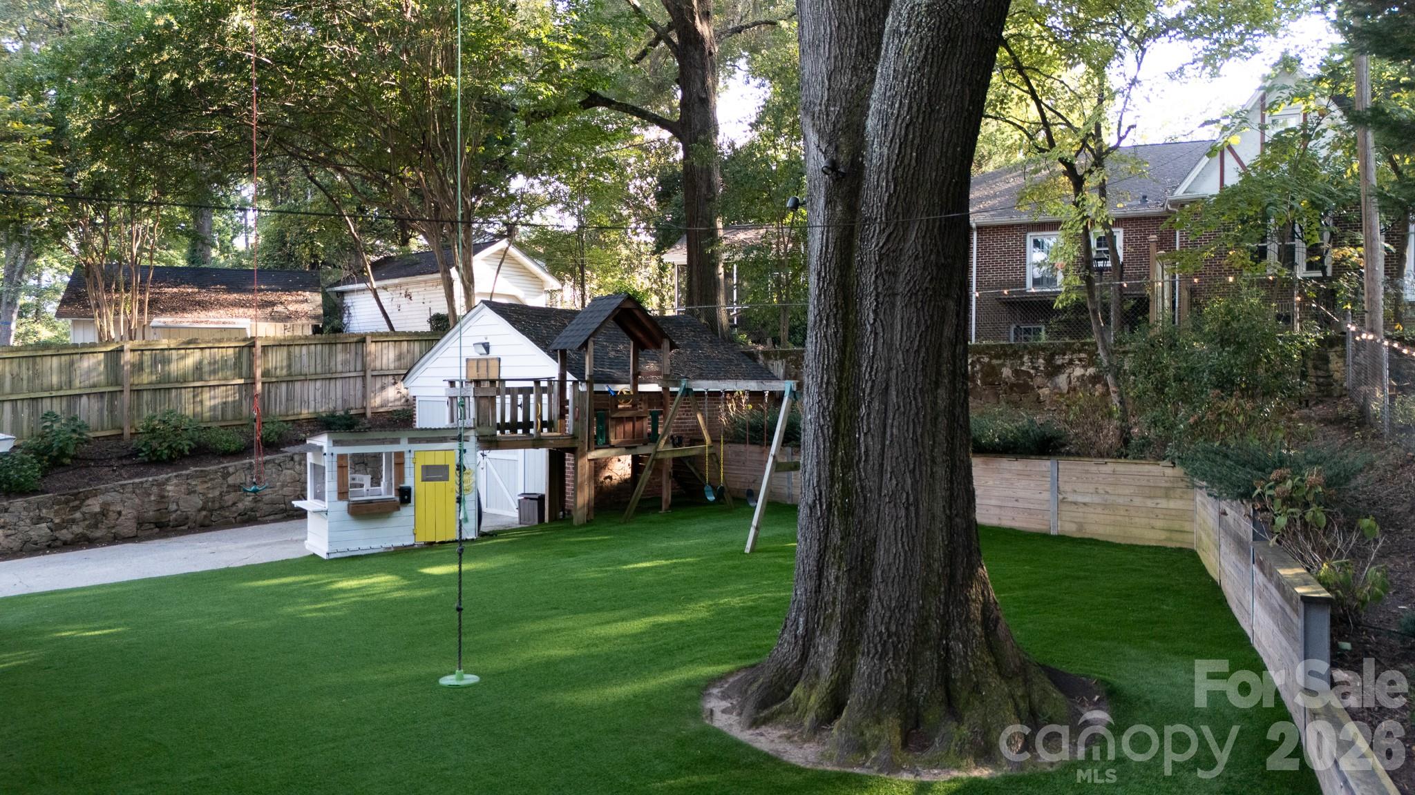 Backyard turf and shade - 411 Dale Avenue, Gastonia
