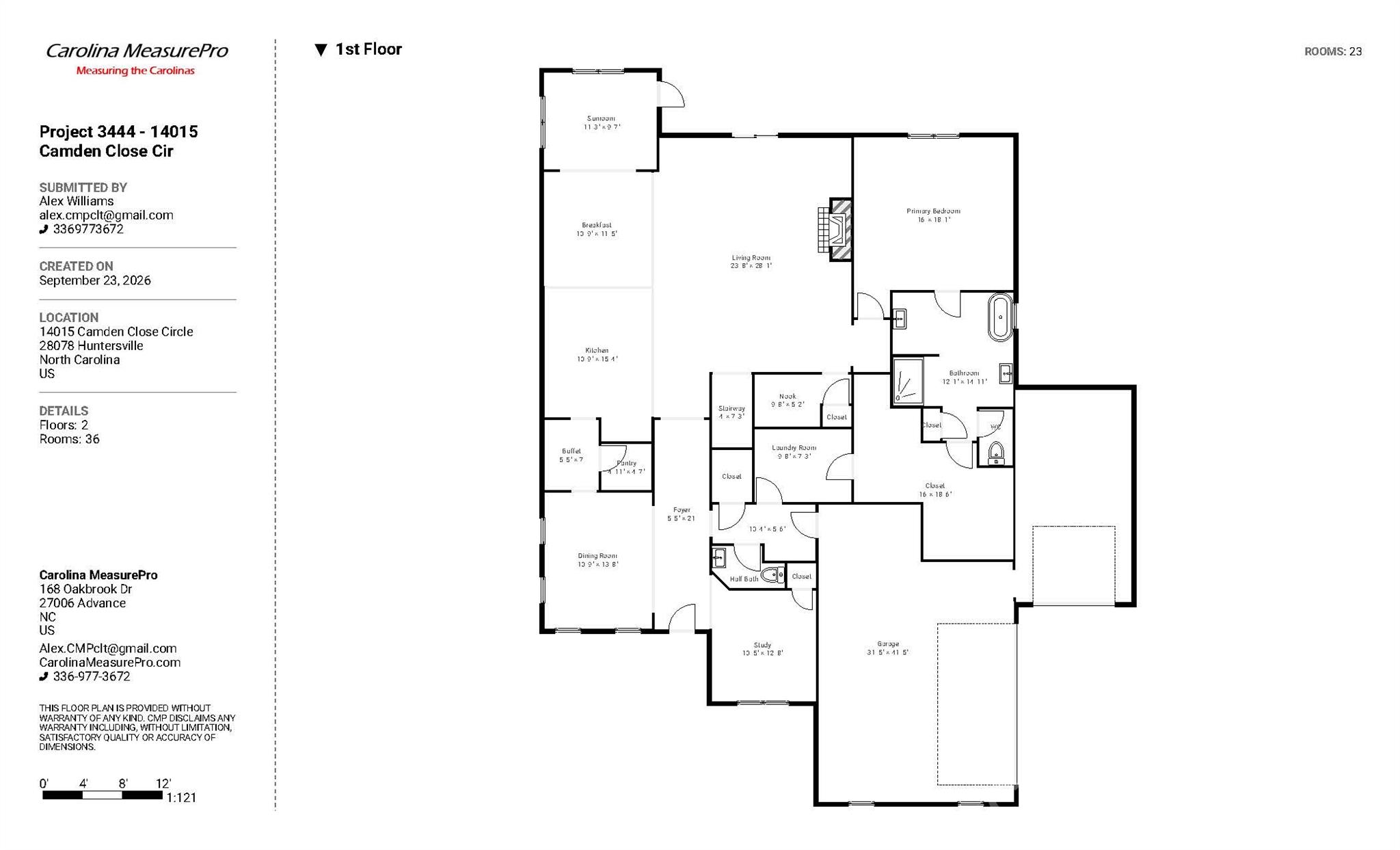 Main Level - 14015 Camden Close Circle, Huntersville