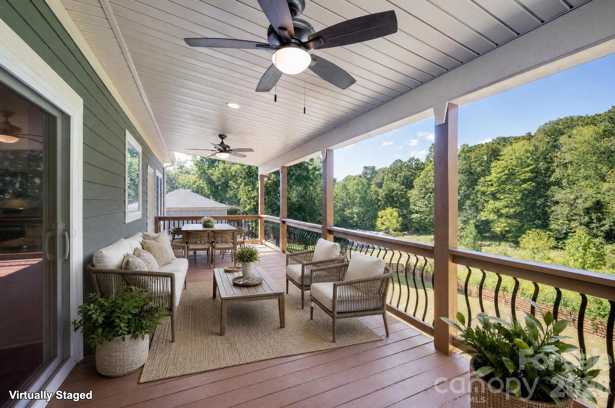 Who doesn't love a ceiling fan on a porch?!! - 139 Ridge Road, Candler