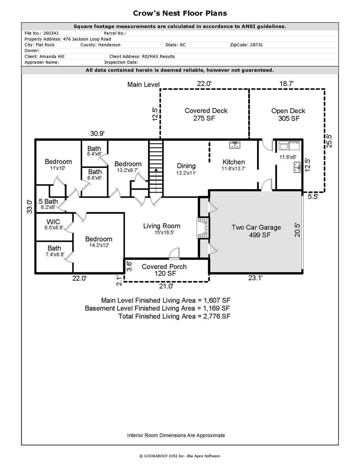 Main Level Floor plan - 476 Jackson Loop Road, Flat Rock