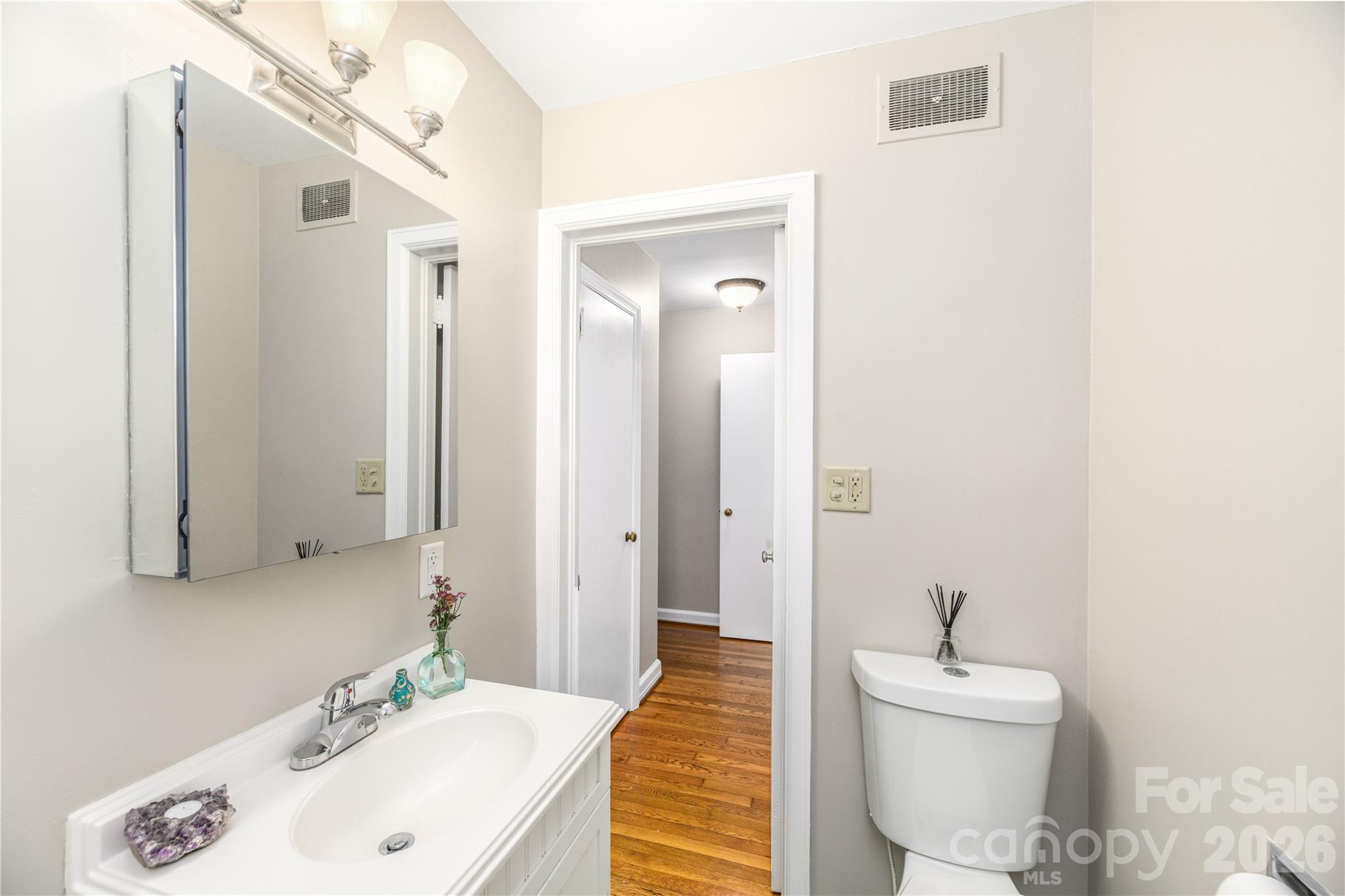 Bathroom facing into the hallway. - 111 Gracelyn Road, Asheville