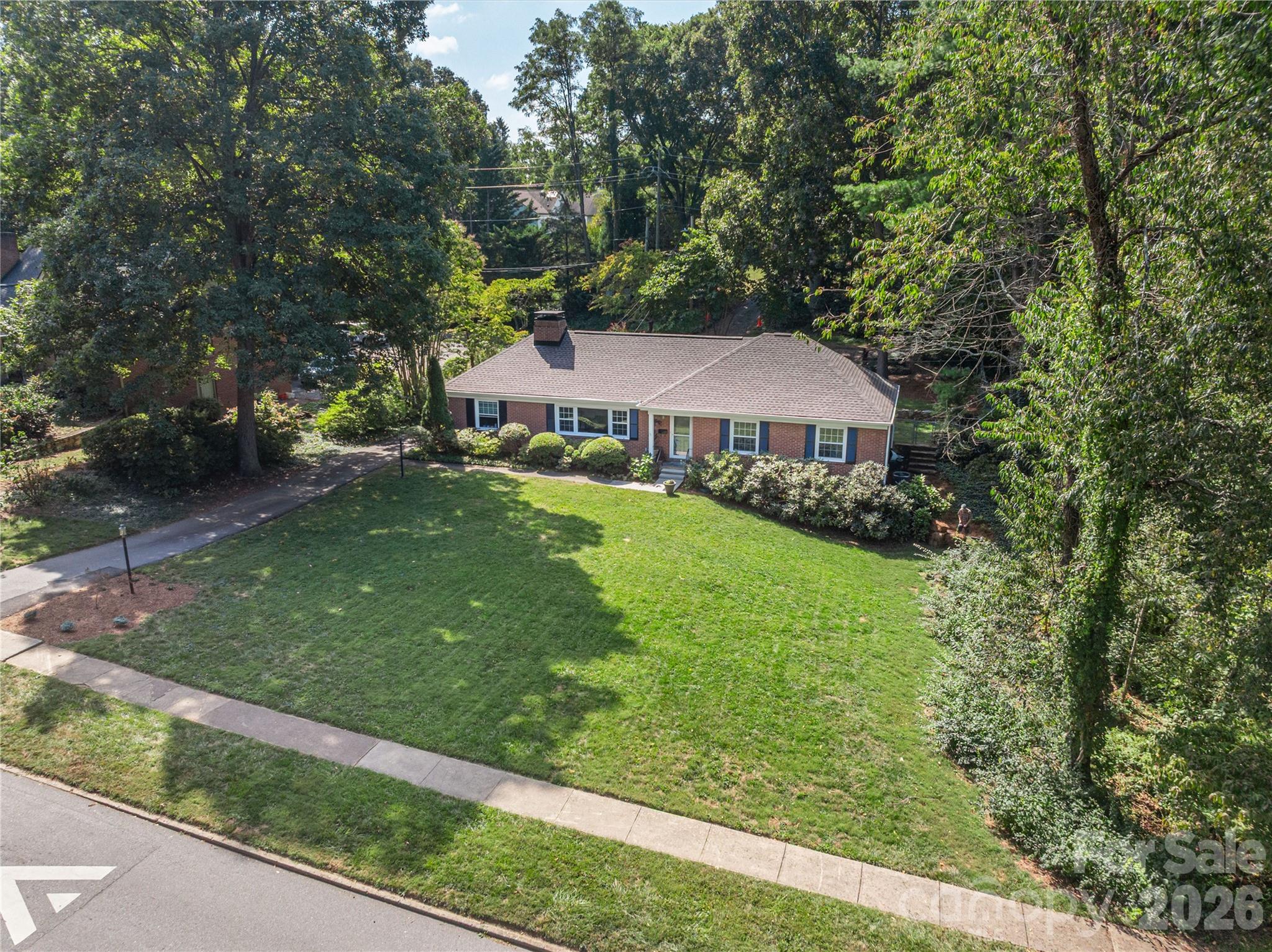 Front aerial view. - 111 Gracelyn Road, Asheville