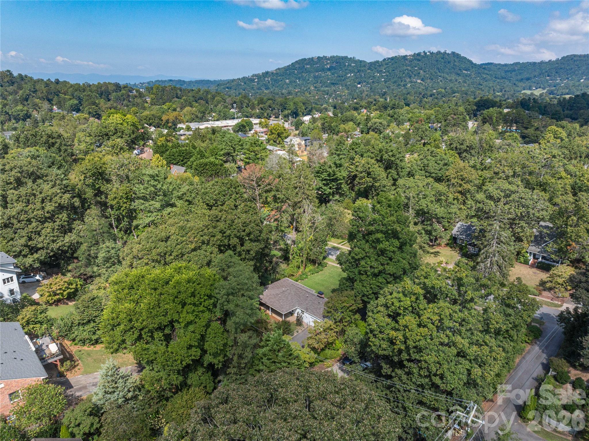 Aerial view facing towards Merrimon Ave and Beaver lake area. - 111 Gracelyn Road, Asheville