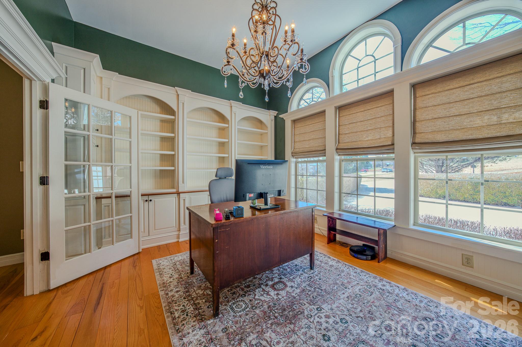 Main level office with built-ins - 3975 Plantation Drive, Morganton