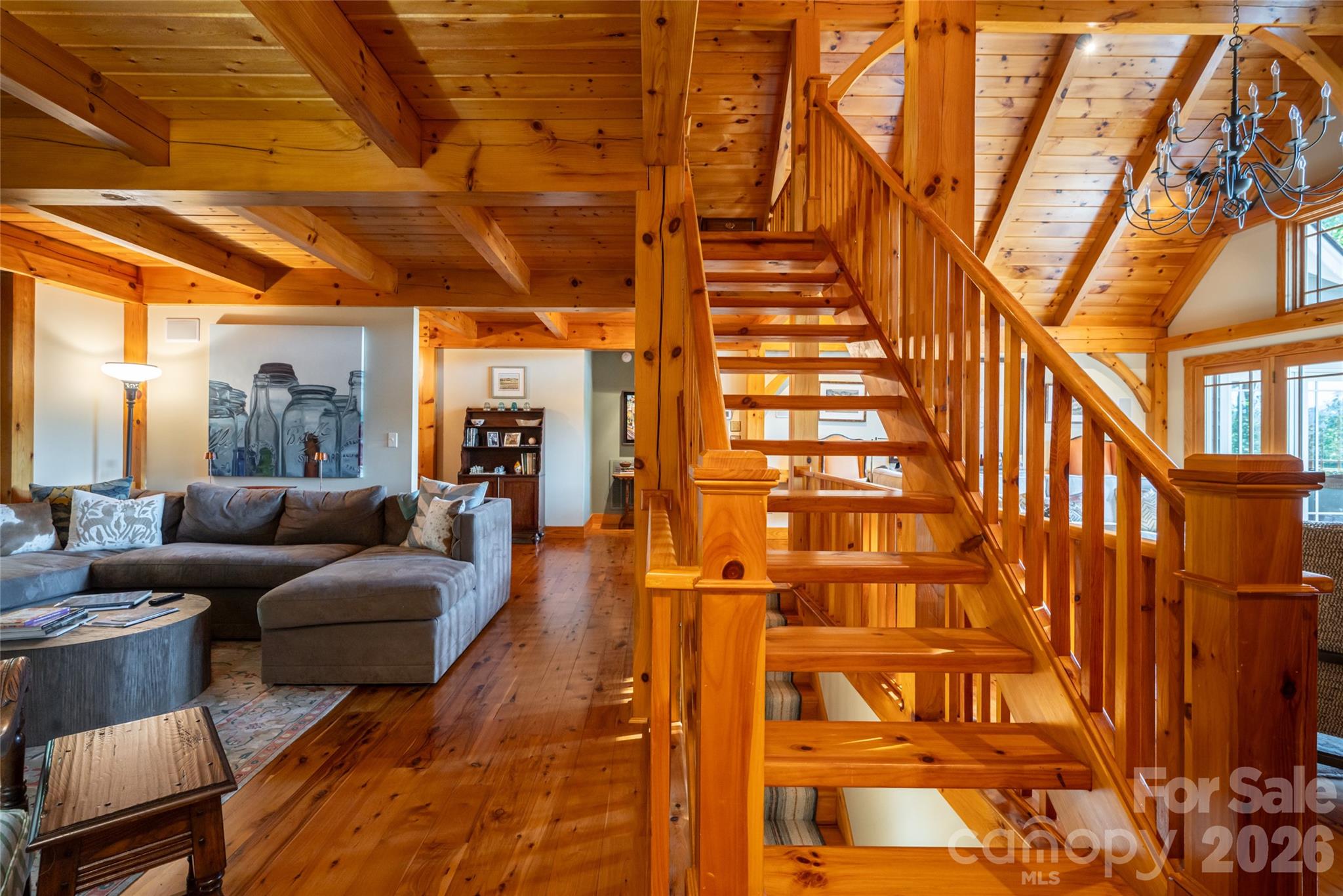 Stairs to loft and den - 137 Bear Landing Drive, Hendersonville