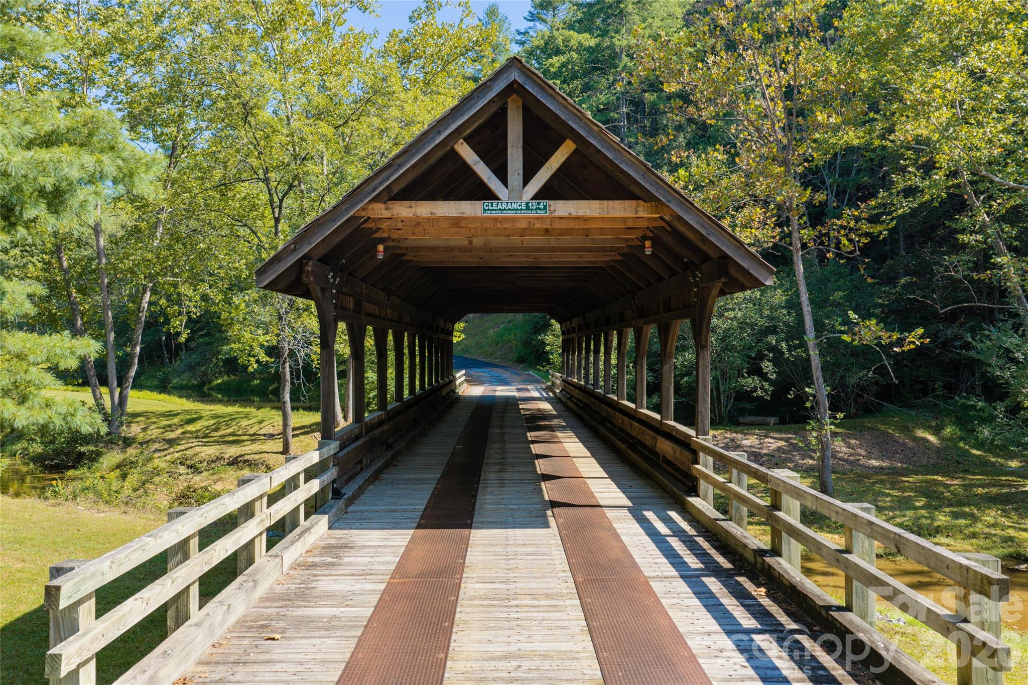 Oleta Falls covered bridge leading to the house - 137 Bear Landing Drive, Hendersonville