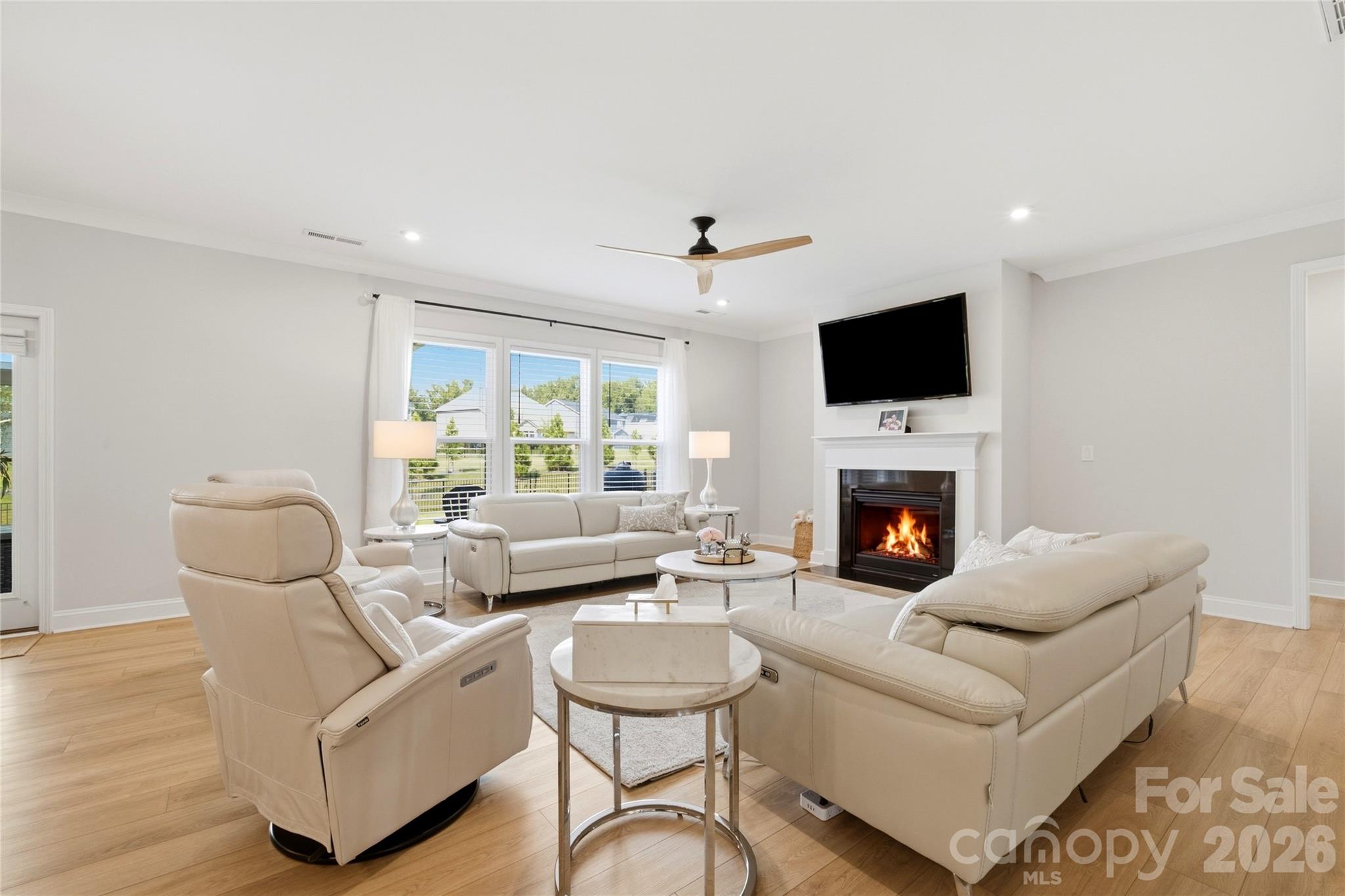 living room with gas fireplace - 1363 Regions Boulevard, Indian Land