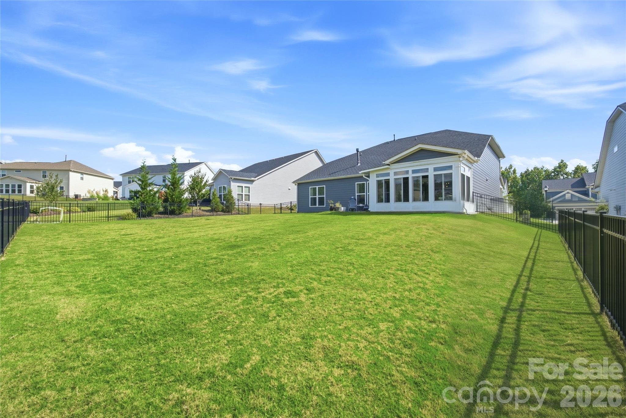 Large fenced back yard backs to common area - 1363 Regions Boulevard, Indian Land