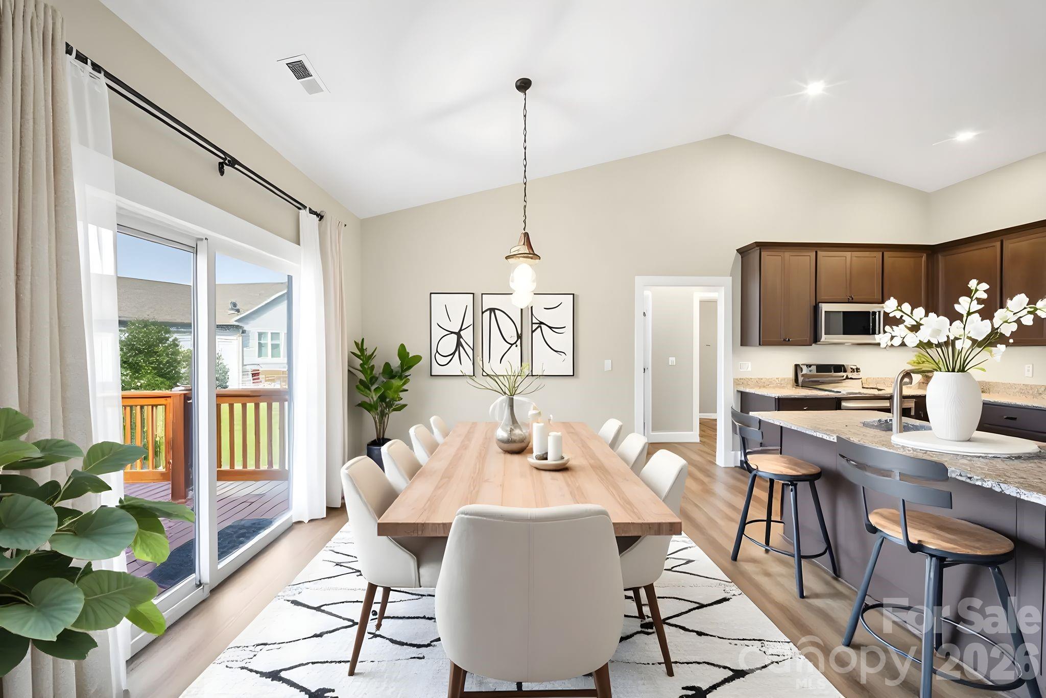 Virtually Staged Dining Area - 457 Riverwind Drive, Hendersonville