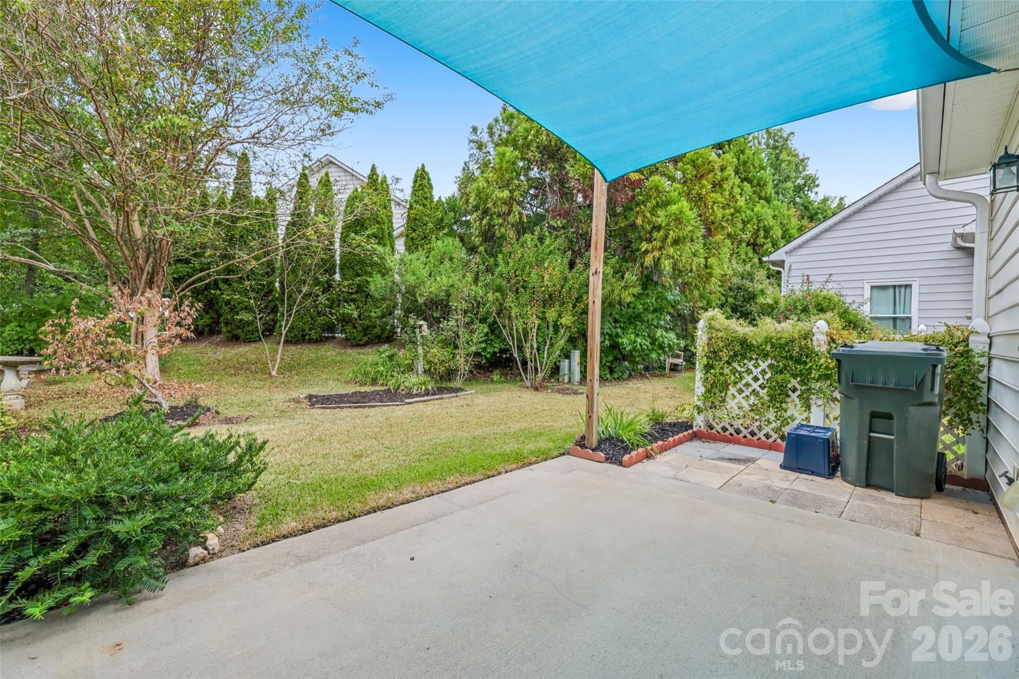 private patio - enjoy your coffee or a meal outside under the sun shade - 1720 Clemmon Sanders Circle, Rock Hill