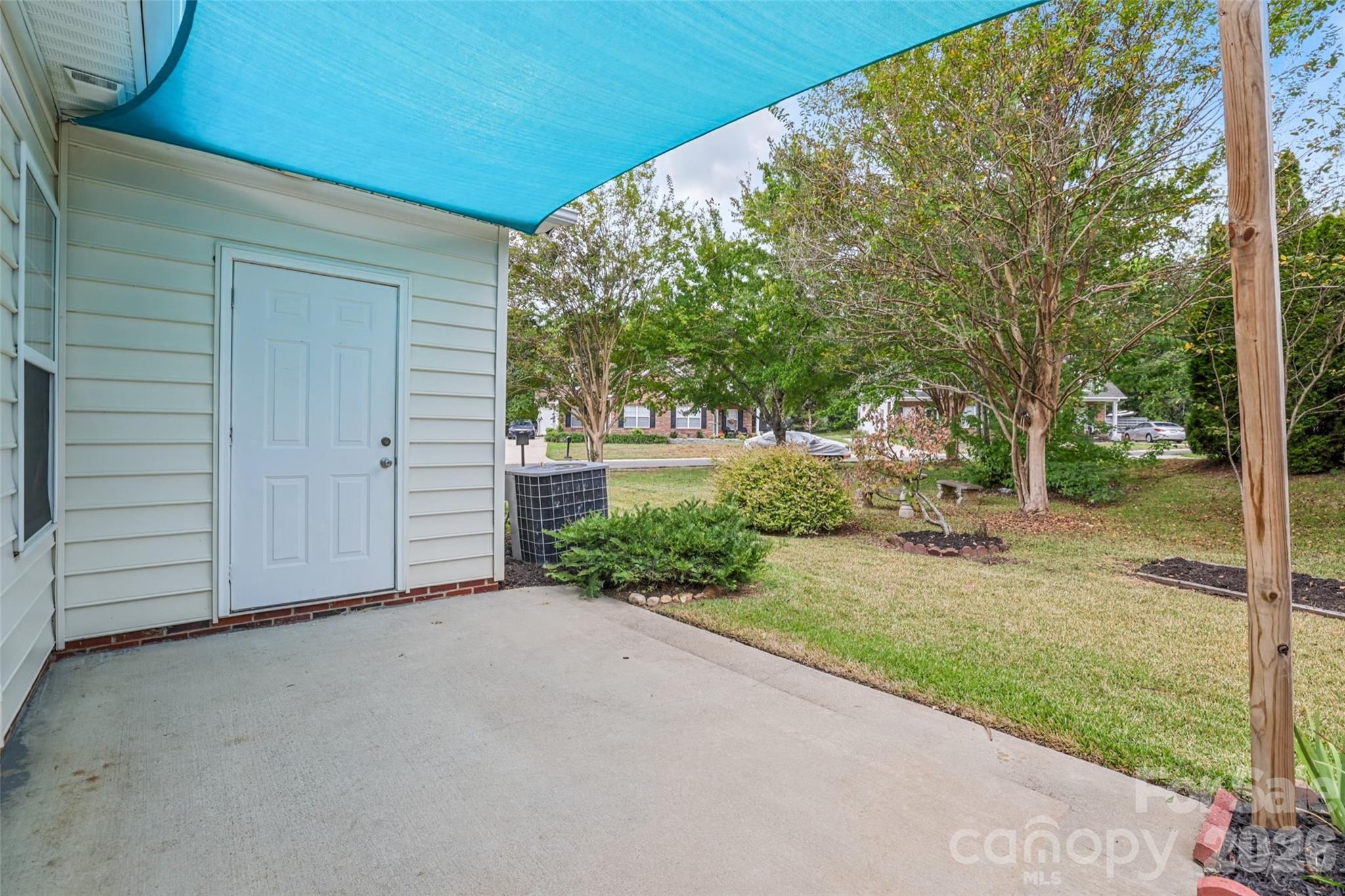 patio with storage closet - 1720 Clemmon Sanders Circle, Rock Hill