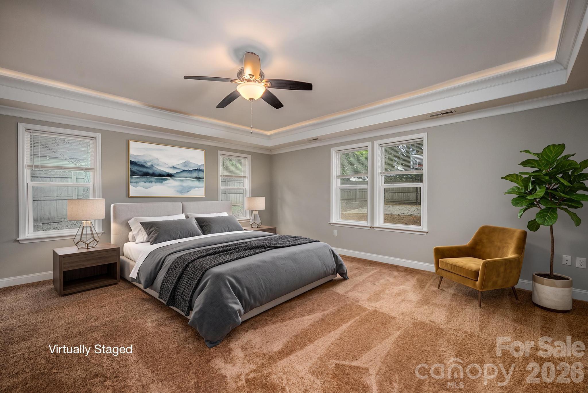 Virtually Staged Large Primary Suite - 519 Union Street S, Concord