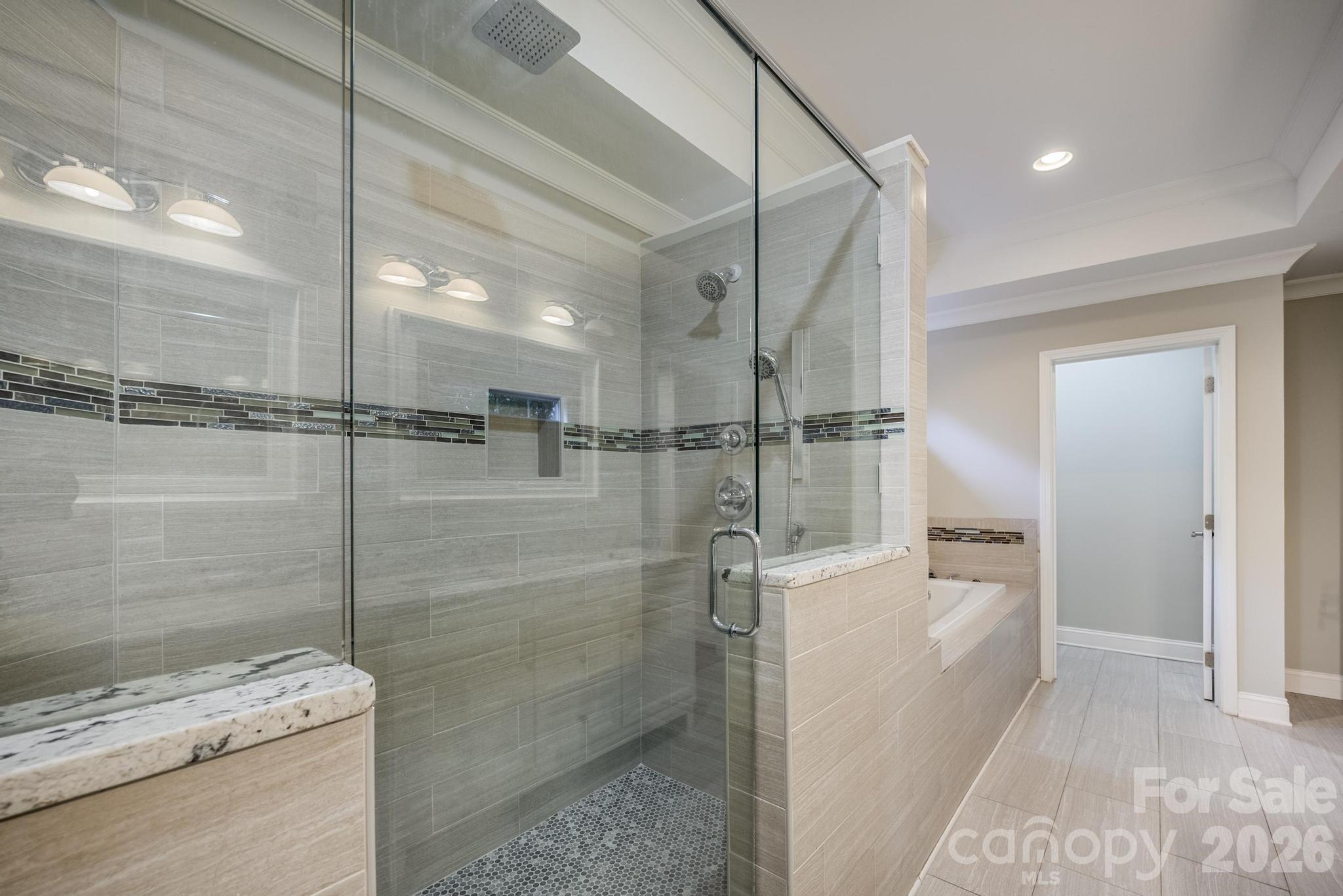 Primary Bath Walk in Shower - 519 Union Street S, Concord