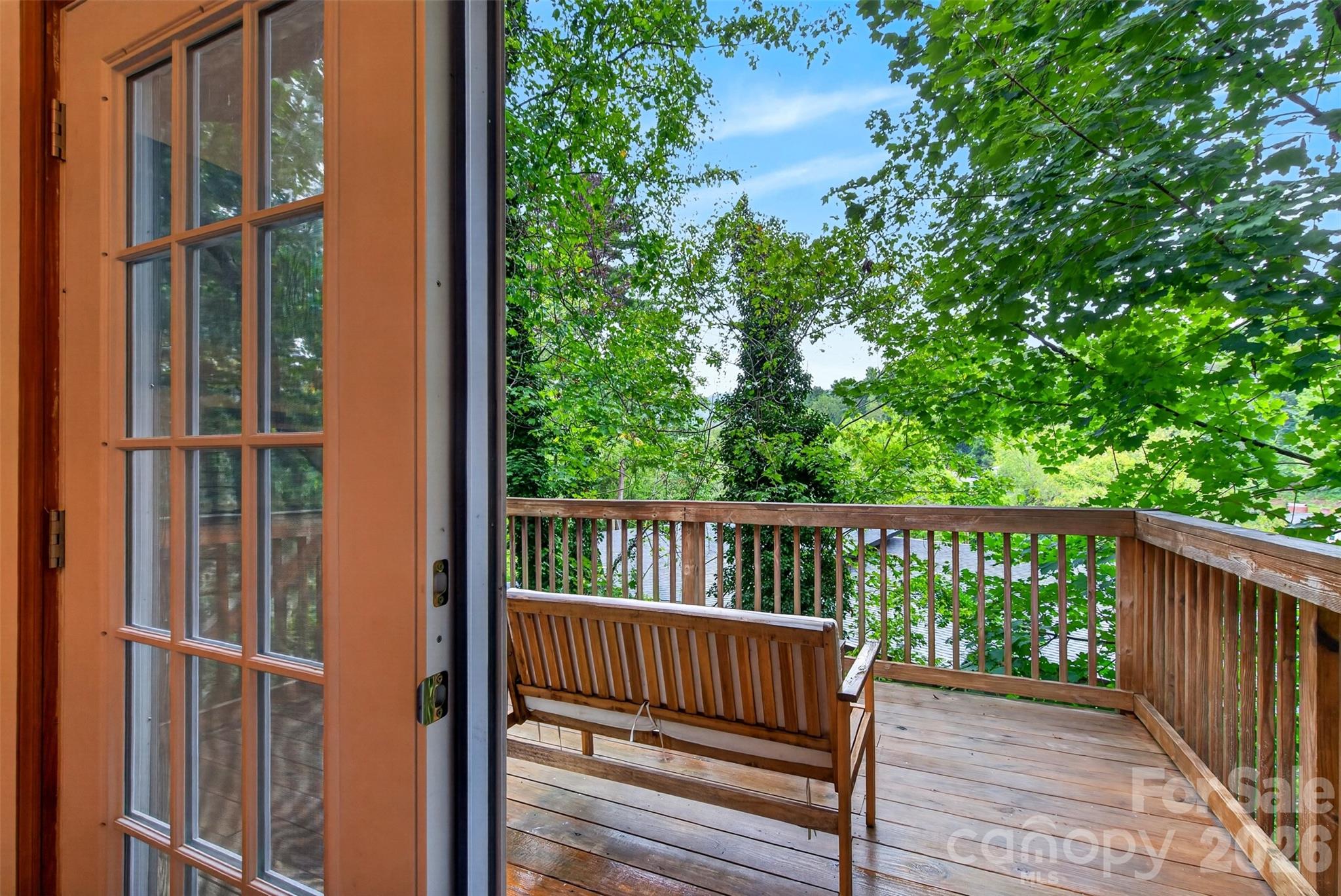 Deck off the dining space - 39 Spooks Branch Extension, Asheville