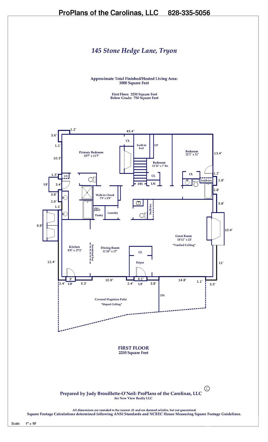 Floor plan of the main level - 145 Stone Hedge Lane, Tryon
