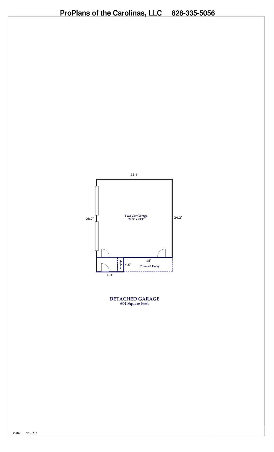 Floor plan of the garage - 145 Stone Hedge Lane, Tryon
