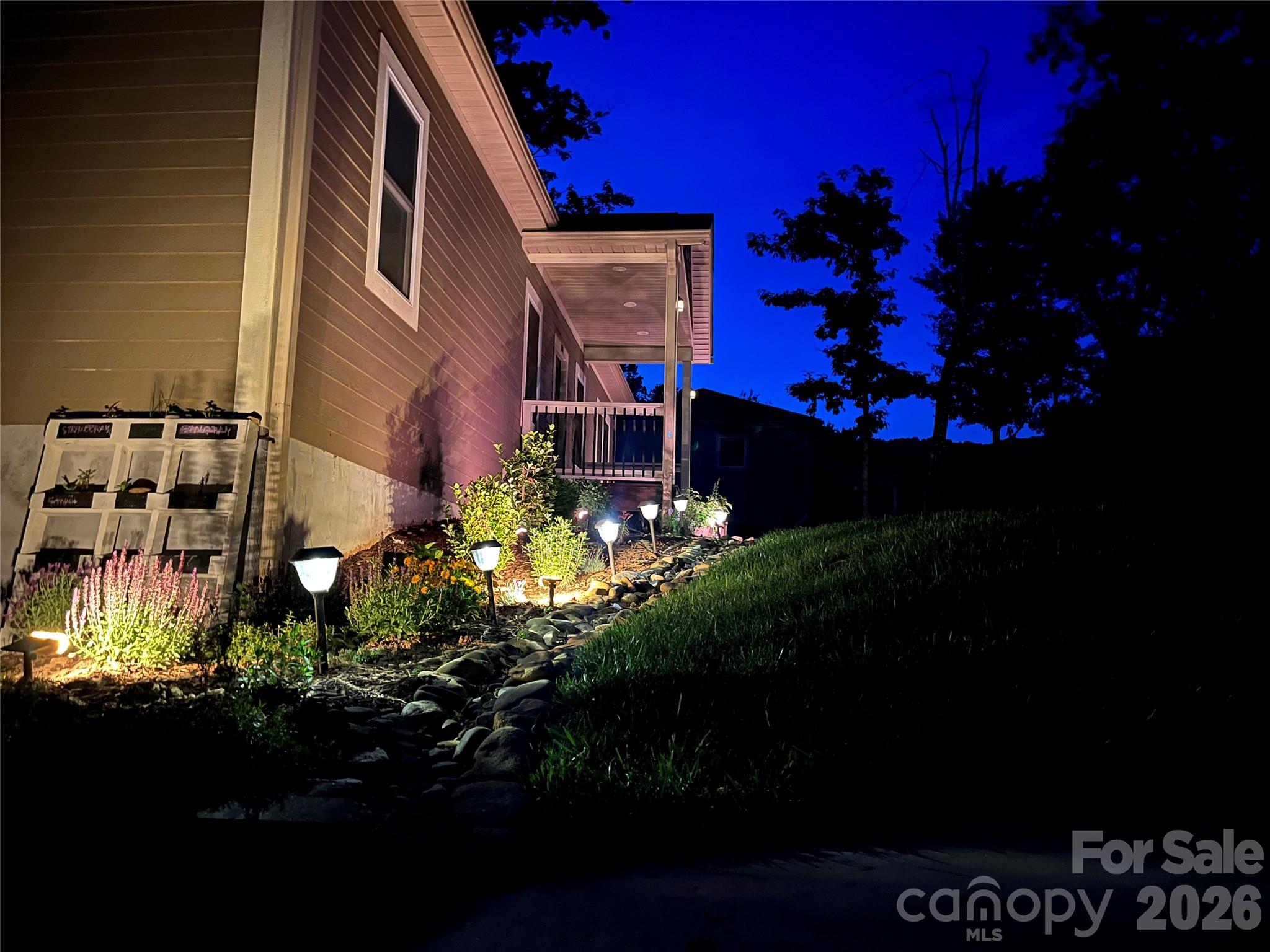 hardscaping, gardens, and solar lighting - 131 Ridge Road, Candler