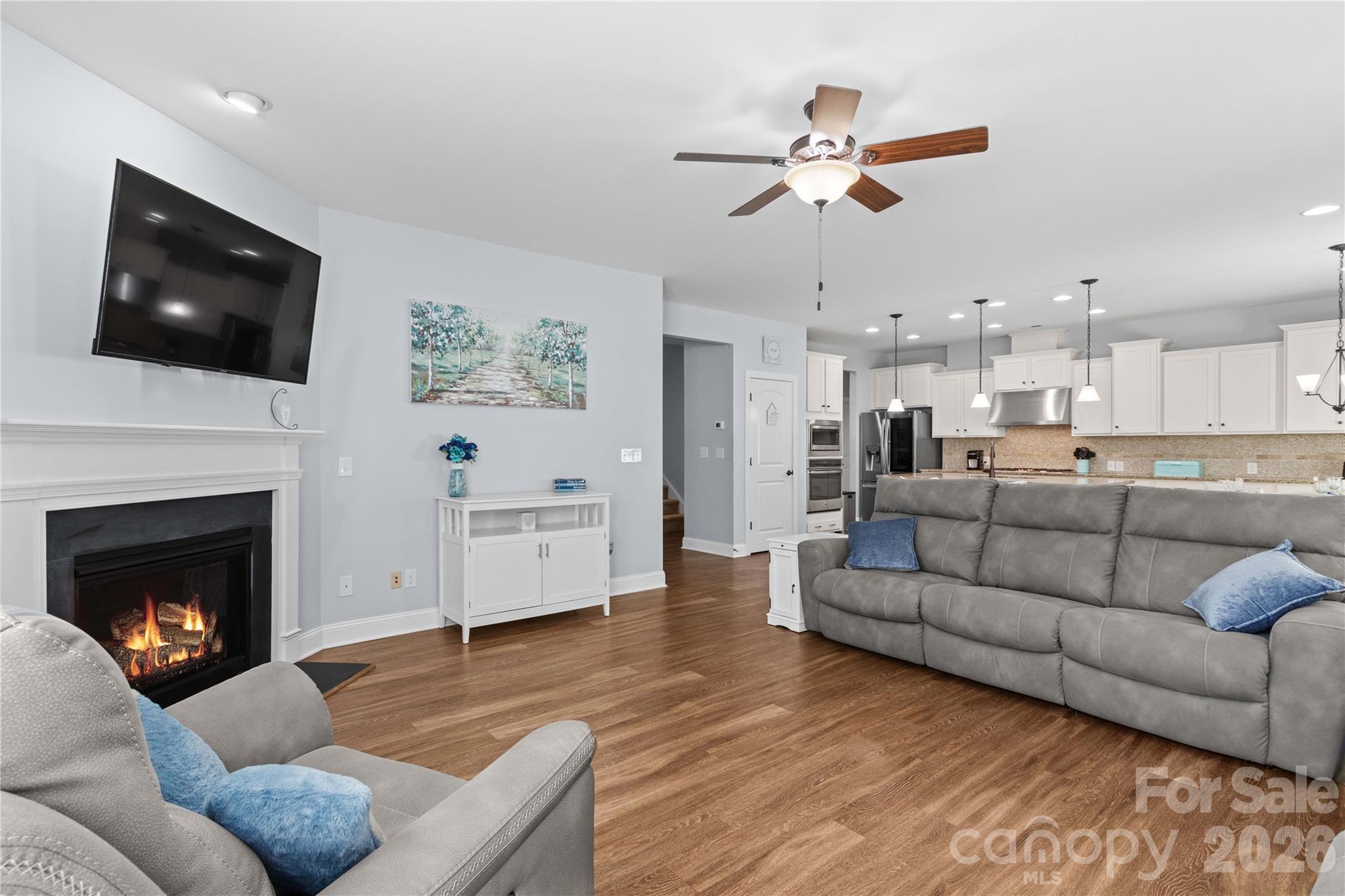 Cozy Fireplace in the Great Room - 111 Paradise Hills Circle, Mooresville