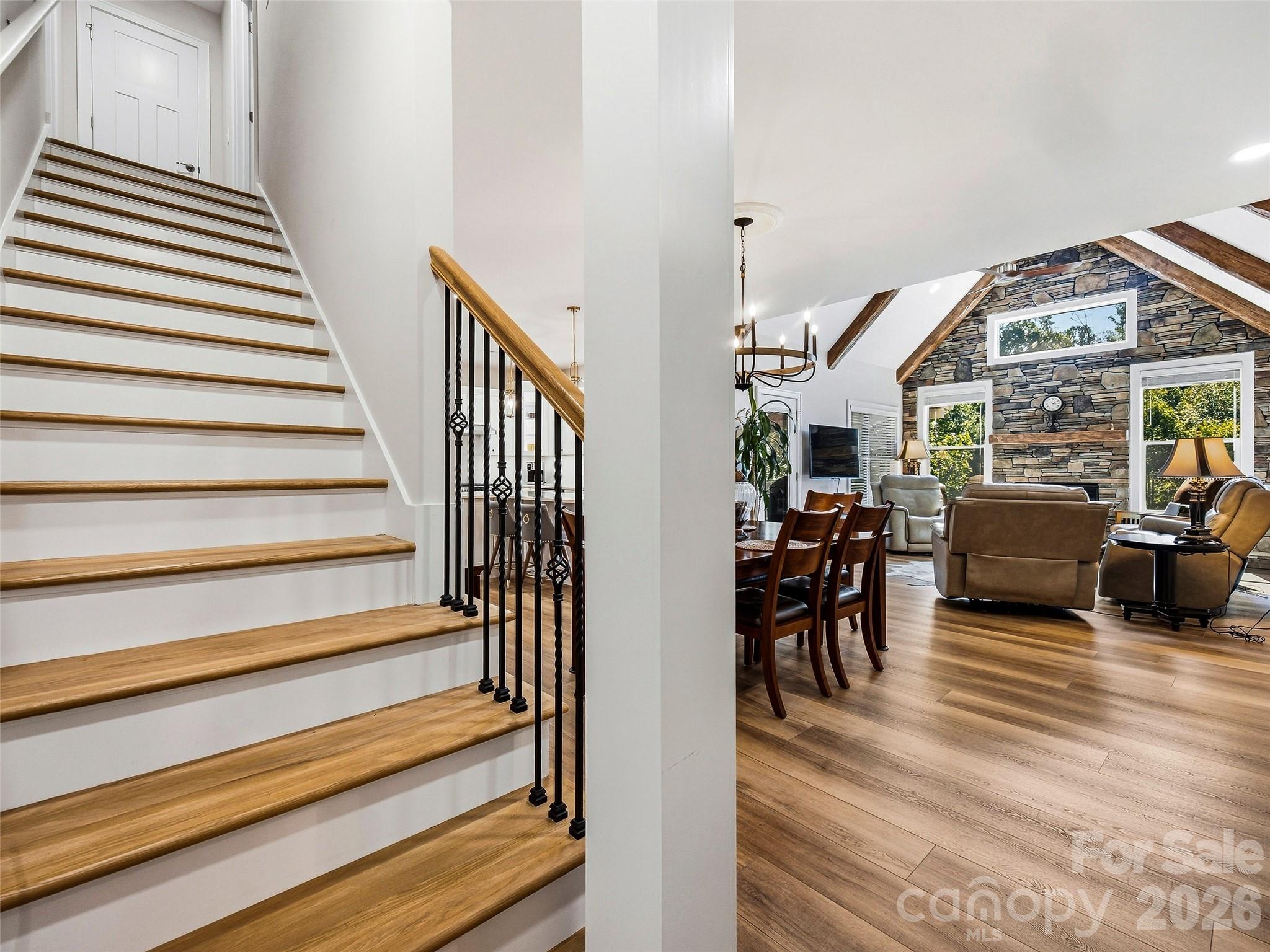 Stairs for upstairs bedrooms - 158 Narrows Run Loop, Hendersonville