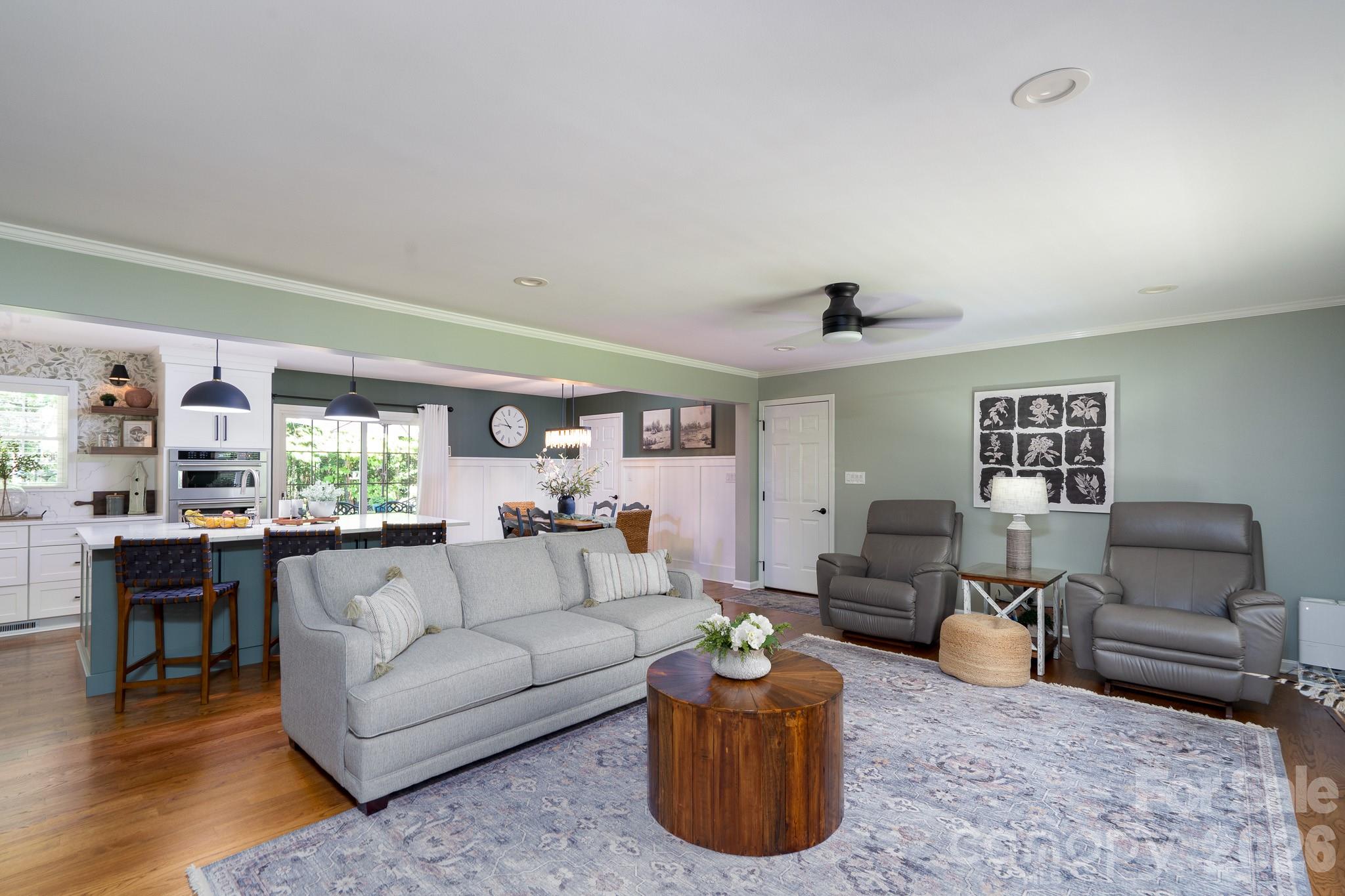 Open floorplan living, dining and kitchen - 309 Imperial Way, Albemarle