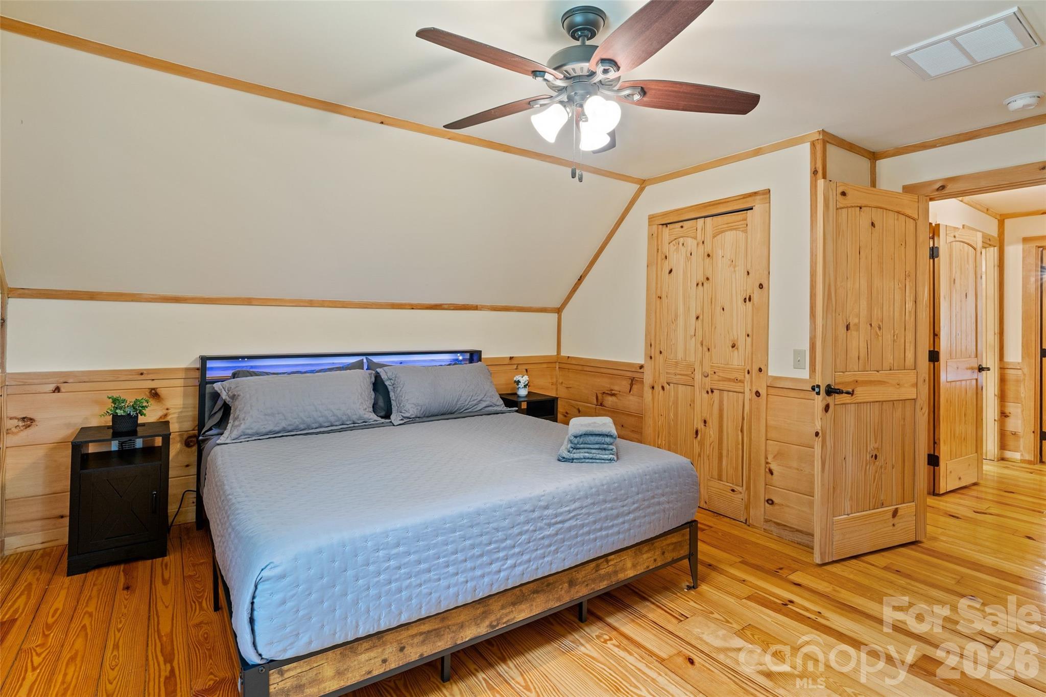 One of the huge upstairs bedrooms. - 213 Big Valley Road, Pisgah Forest