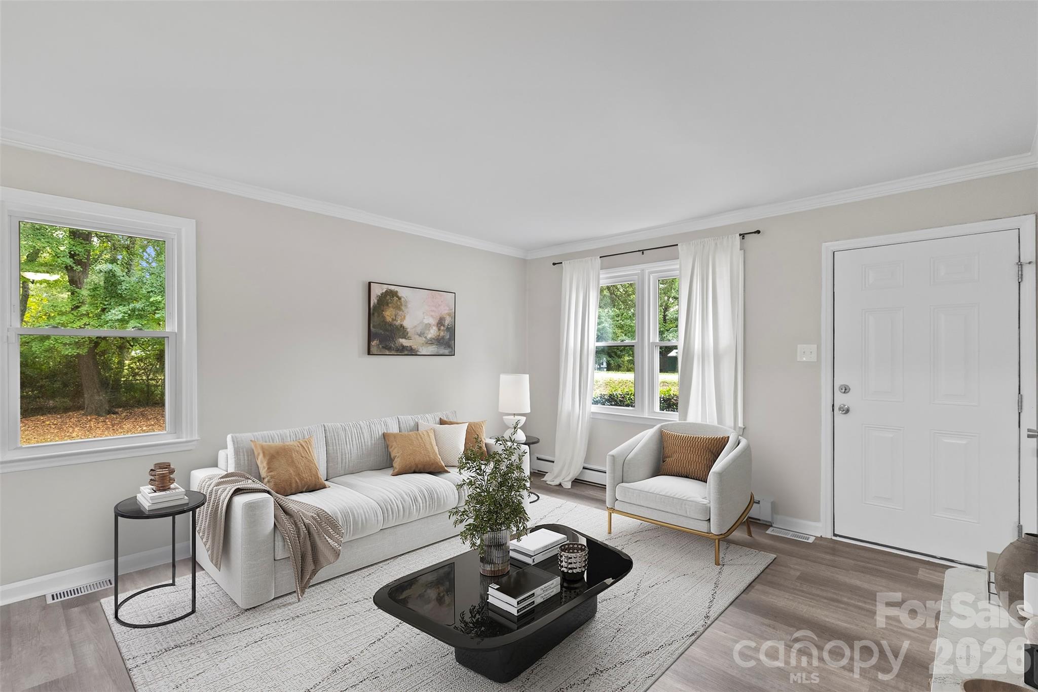 Virtually Staged Living Room - 4012 Crestview Drive, Rock Hill