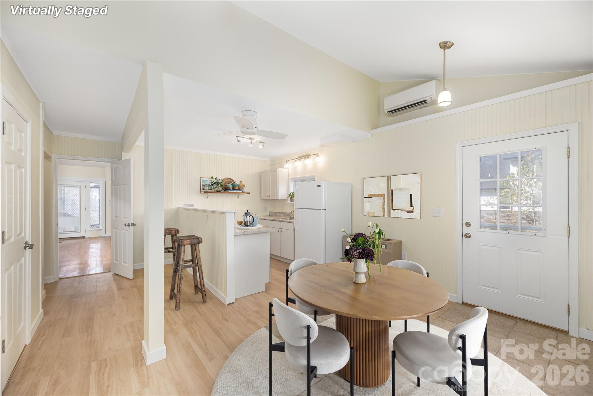 Dining/kitchen area - virtually staged - 223 Davidson Road, Swannanoa