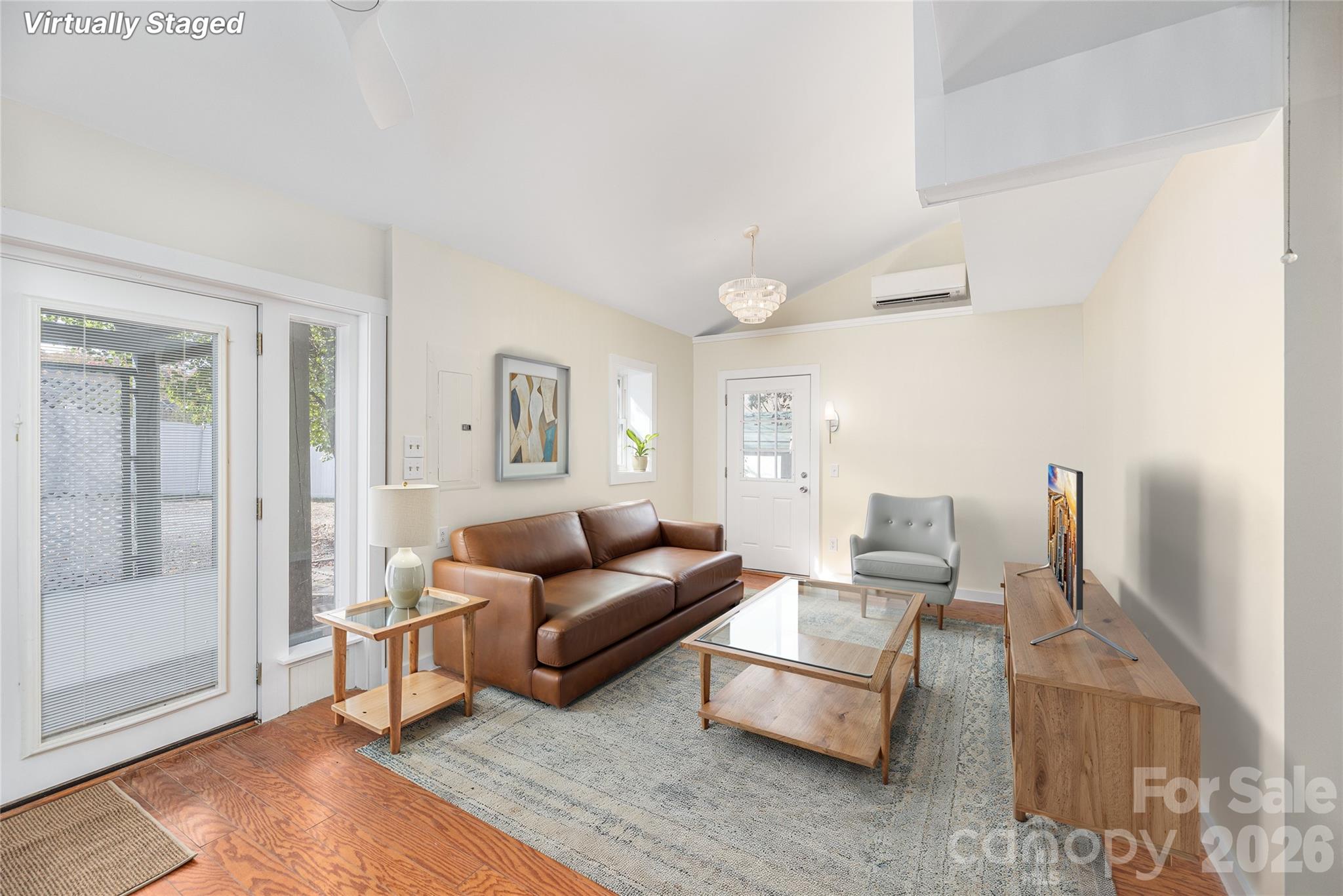 Living/bedroom area - virtually staged - 223 Davidson Road, Swannanoa