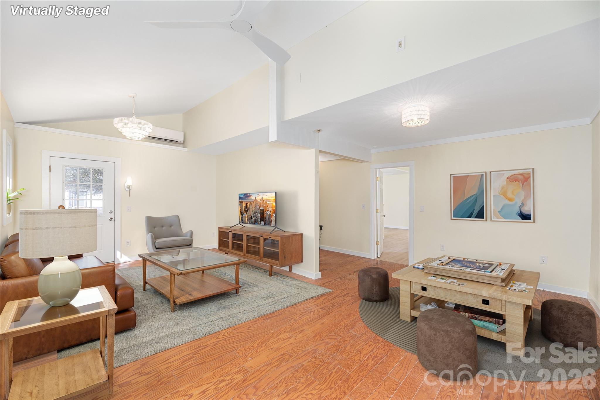 Living/bedroom area - virtually staged - 223 Davidson Road, Swannanoa