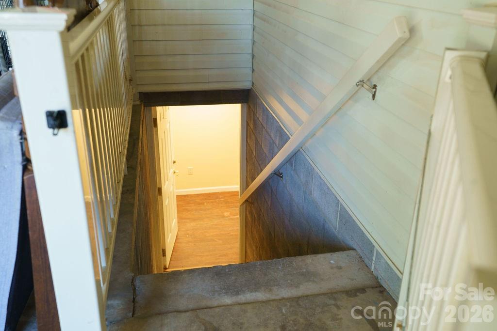 Stairs to basement located in garage - 217 Salisbury Street, Rockwell