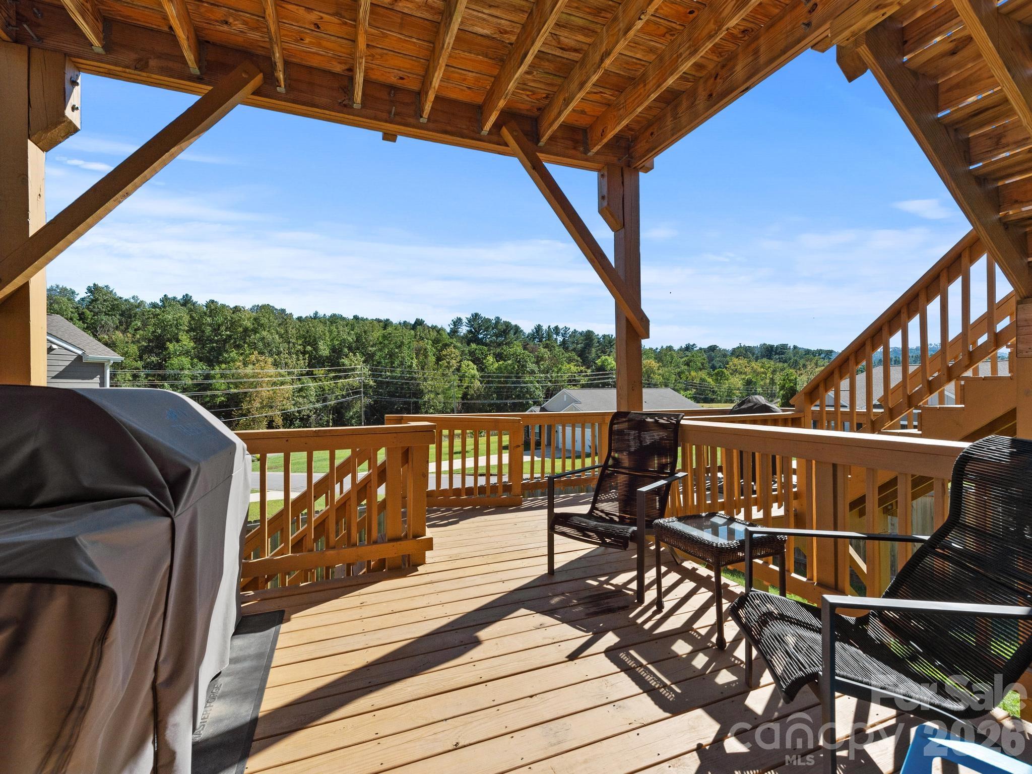 Covered Deck, Lower Level - 166 Amblers Knoll Road, Weaverville