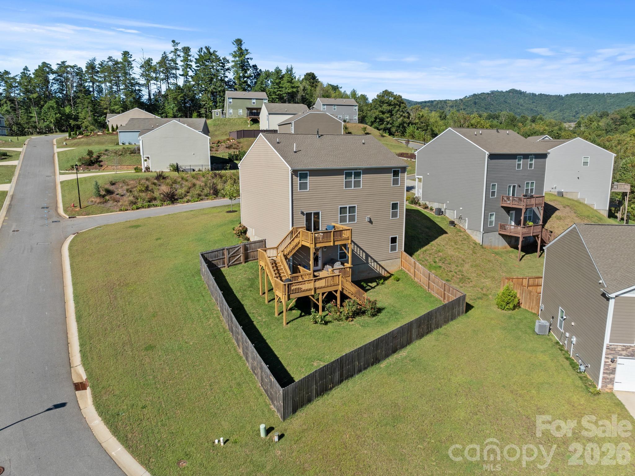 Sunny Fenced Area in Back - 166 Amblers Knoll Road, Weaverville