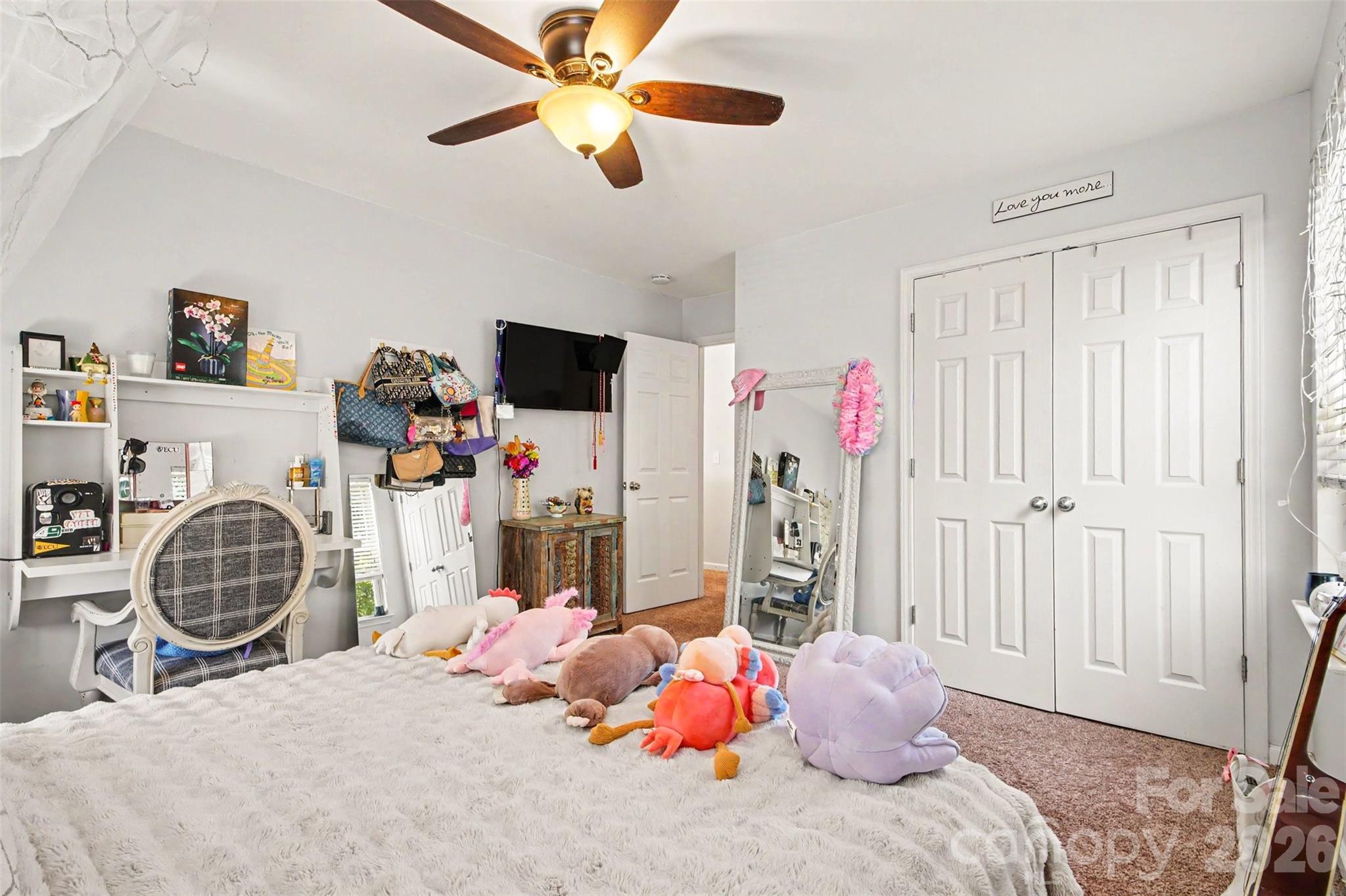Second bedroom, closet has shelving, drawers - 3324 Brackhill Street, Davidson