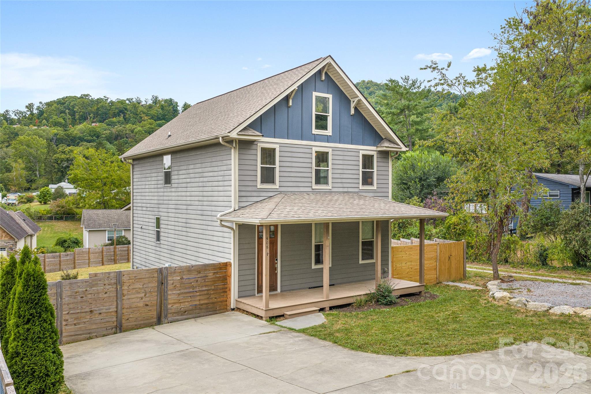 Front of home with ample parking - 408 Old Haw Creek Road, Asheville