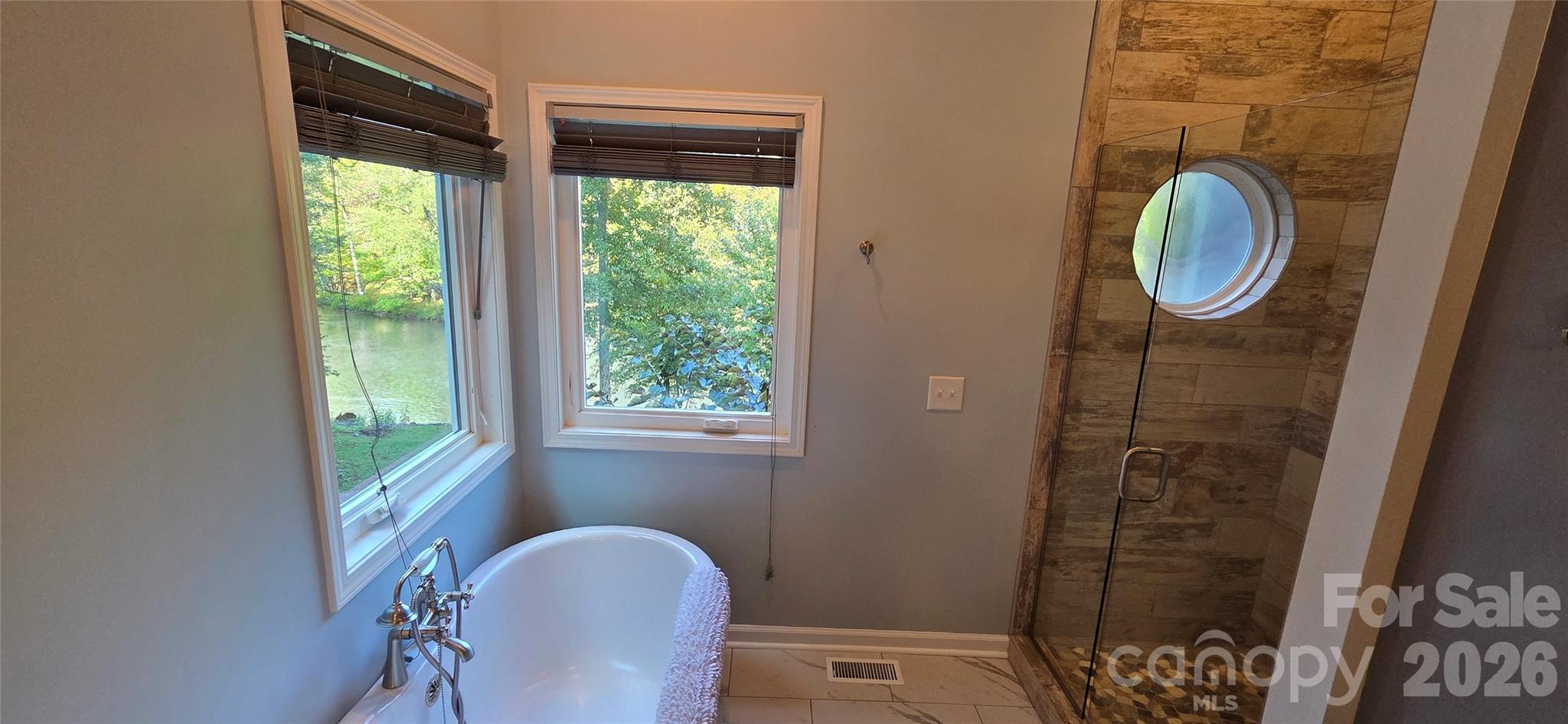 Walk in shower primary - 1130 Lost River Trail, Hayesville