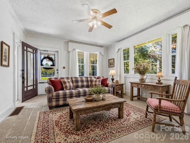 Staged living room - 1308 Charlotte Highway, Fairview