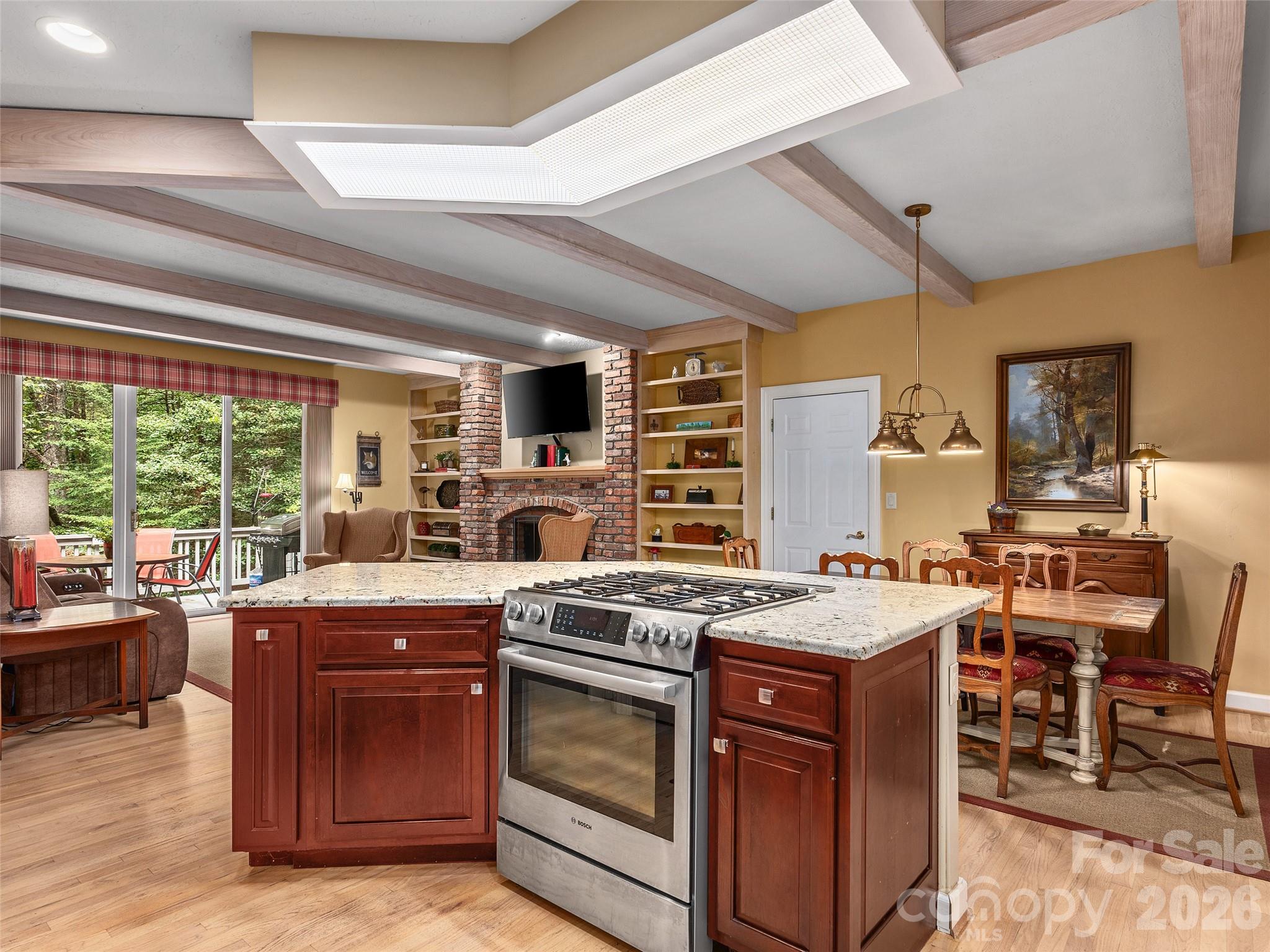 Kitchen, Breakfast Area and Den - 2509 Little River Road, Hendersonville
