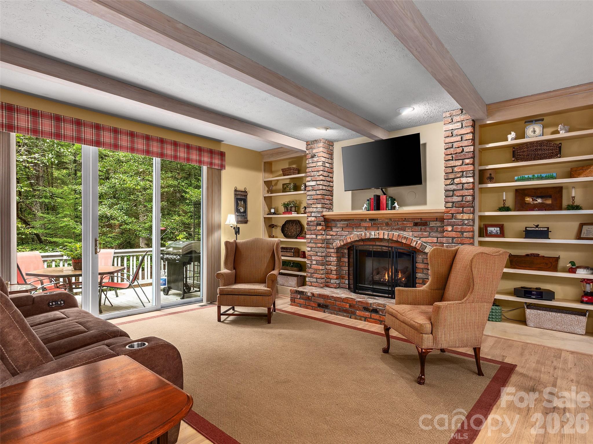 Keeping Room/Den off Kitchen with Fireplace - 2509 Little River Road, Hendersonville
