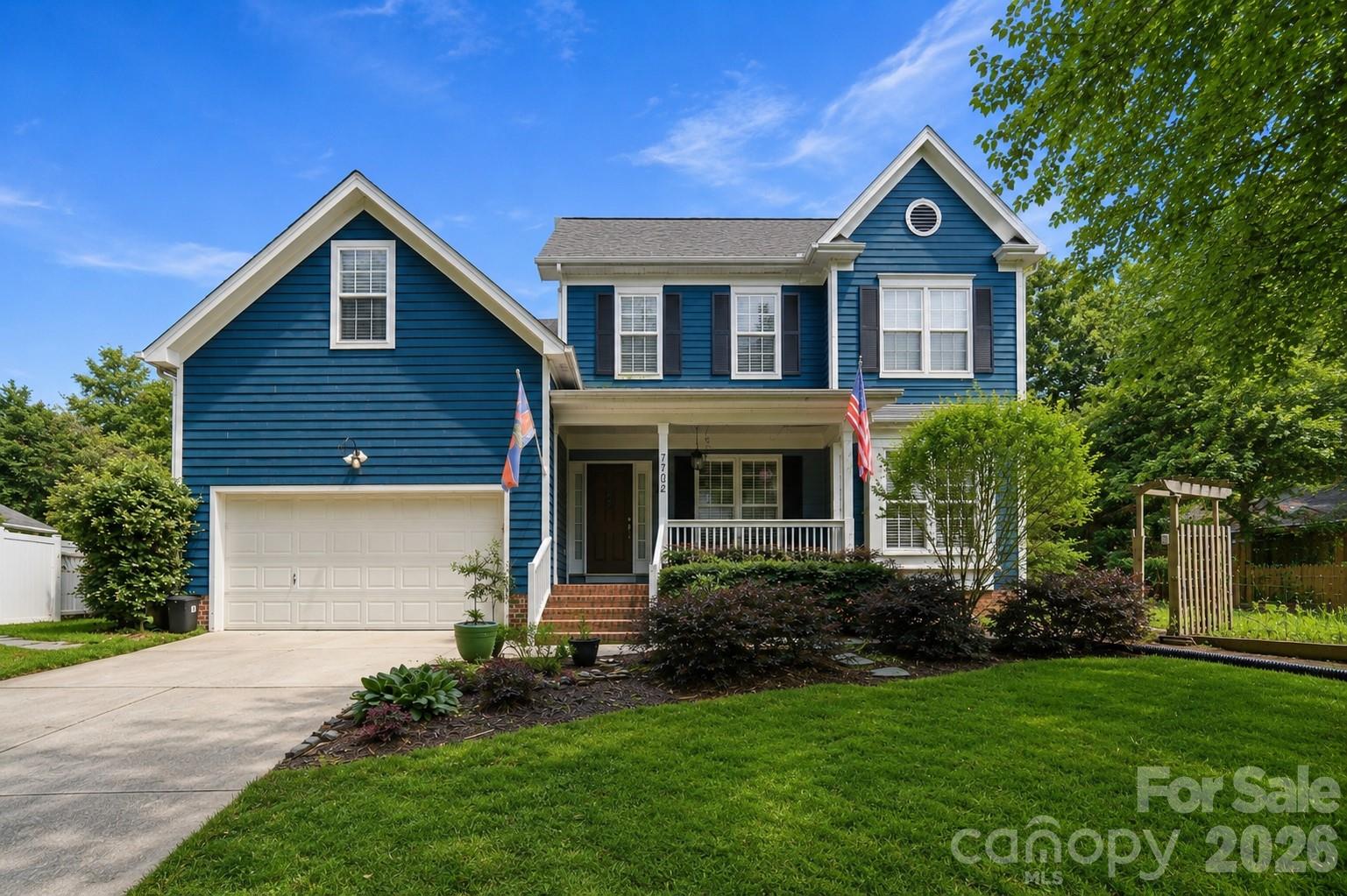 Ai-edited image to remove beautiful tree in front of home for better visibility. - 7702 Spanish Oaks Drive, Waxhaw