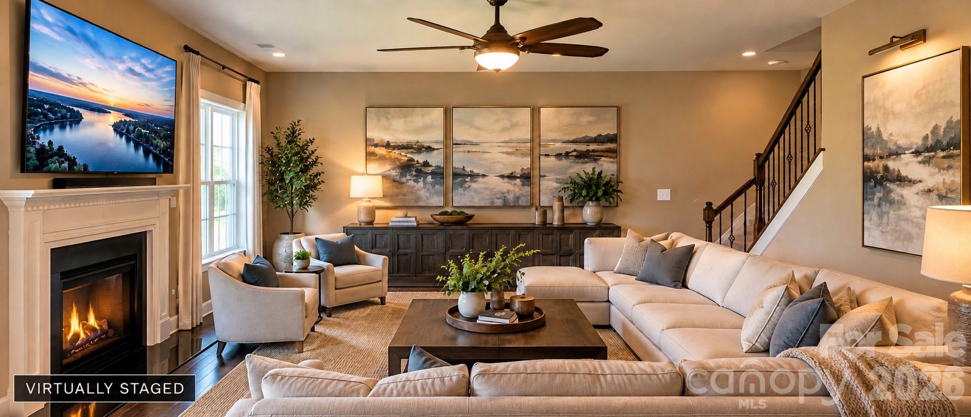 Staged Family Room - 1238 Stonecrest Boulevard, Fort Mill