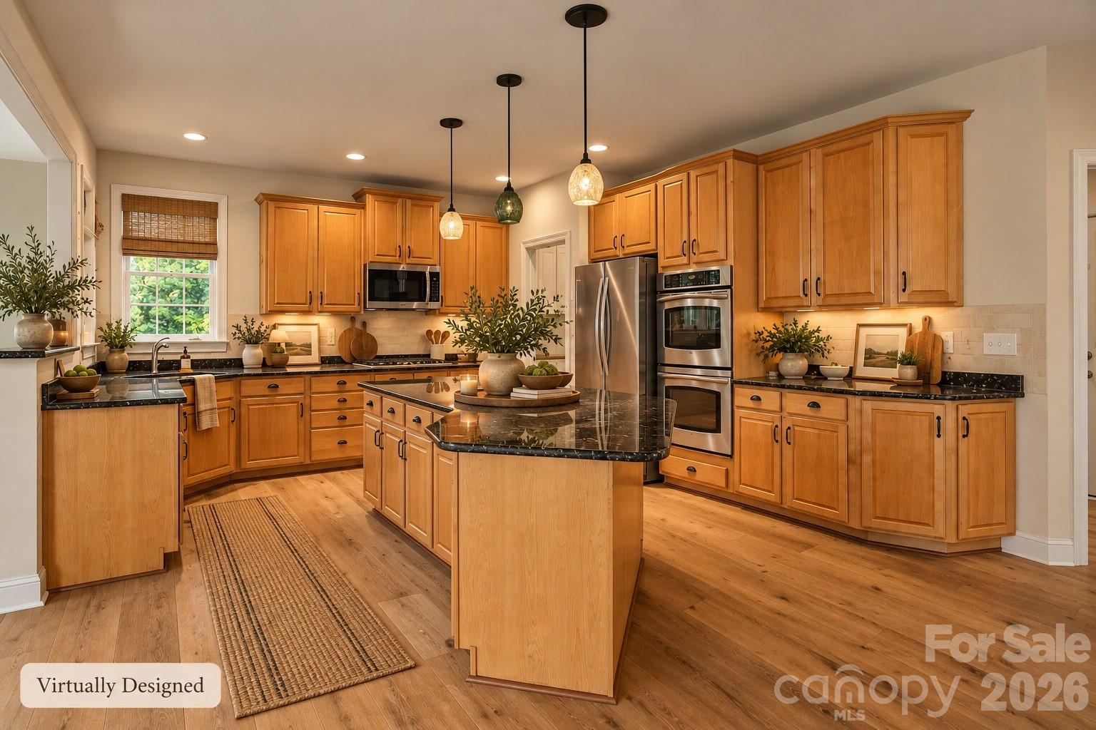 Virtually Staged Kitchen without painting cabinets. - 6213 Savannah Grace Lane, Huntersville