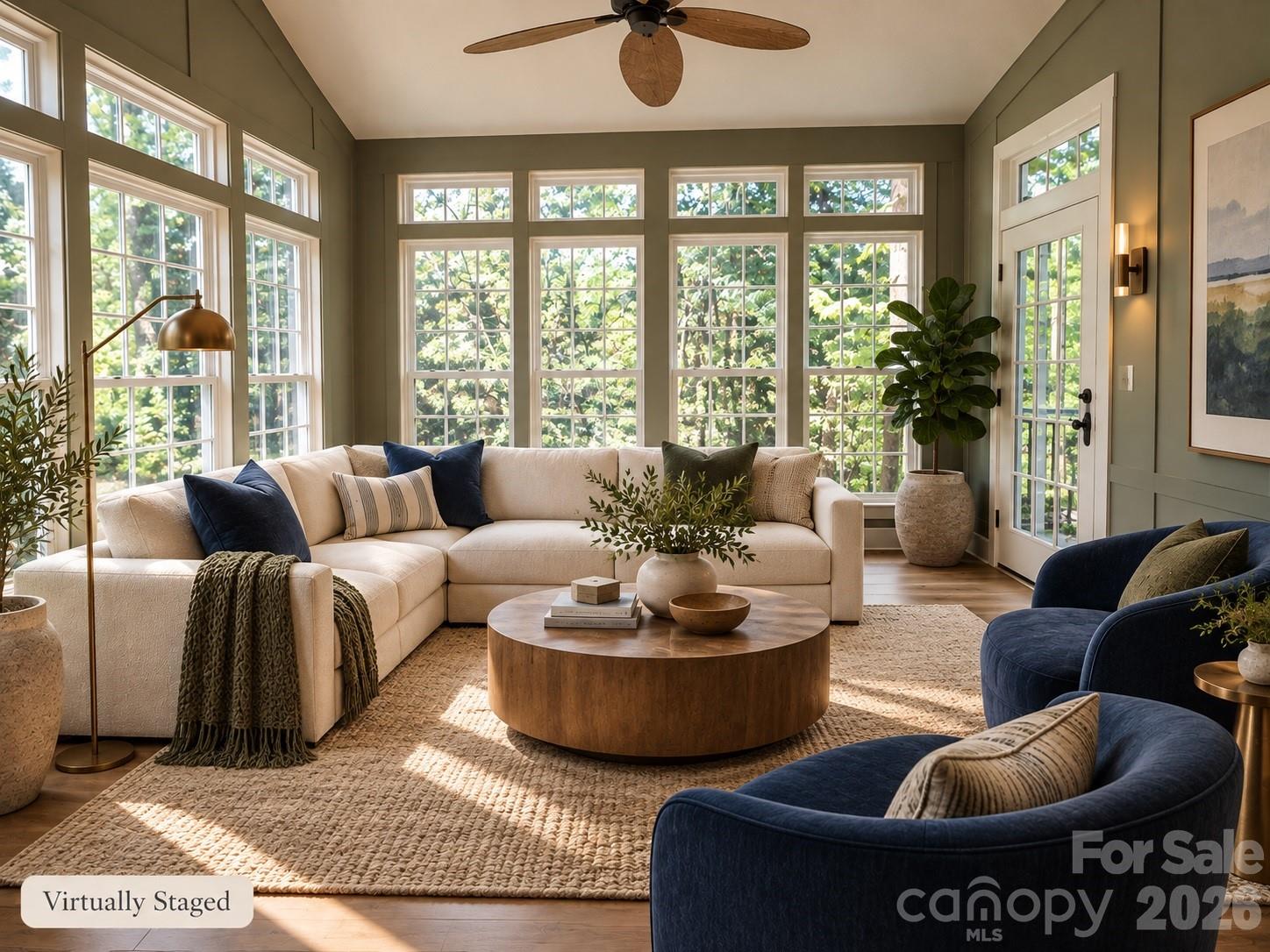 Virtually Staged Sunroom. - 6213 Savannah Grace Lane, Huntersville