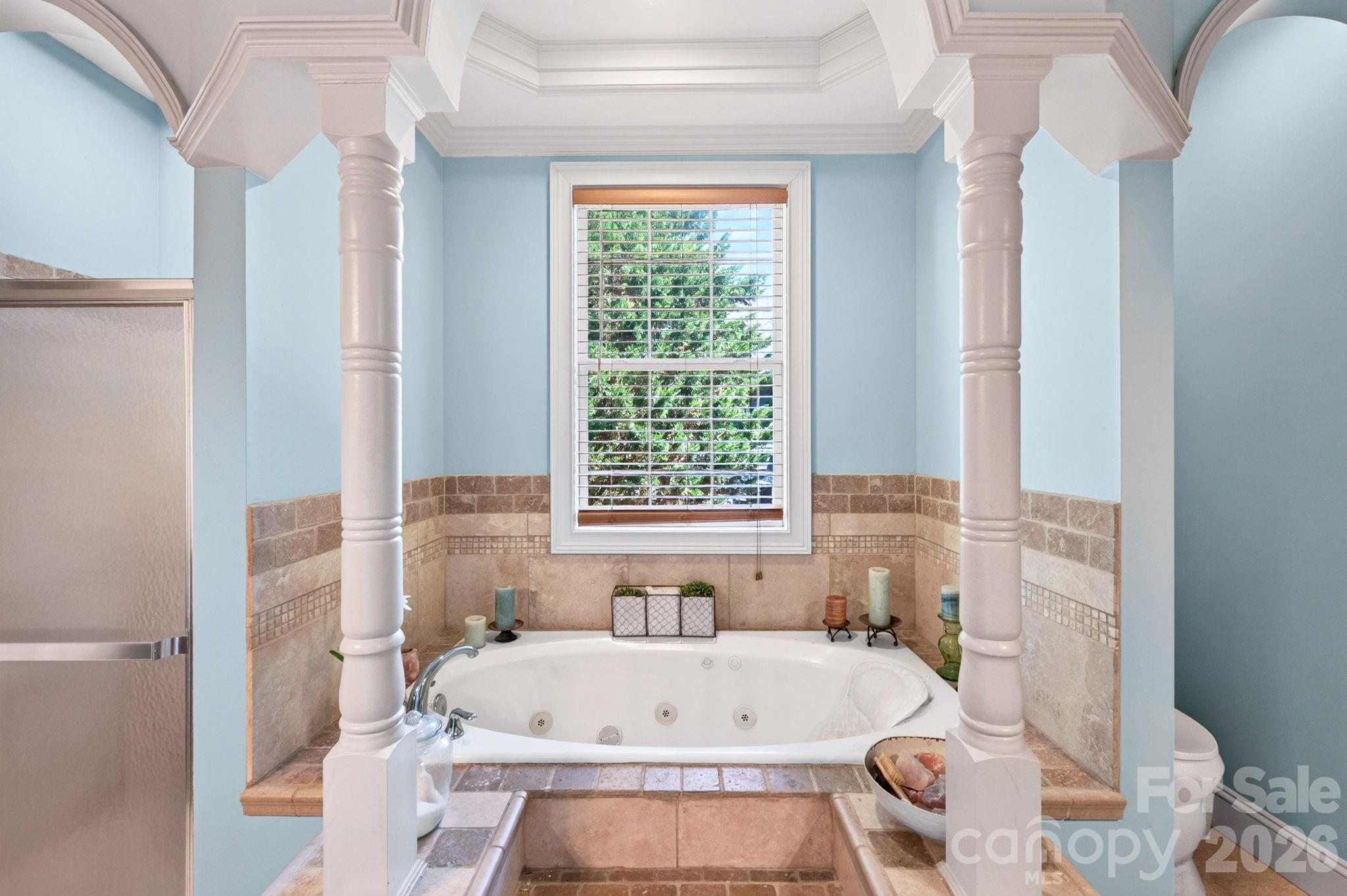 Jetted Tub with Beautiful Pillar Accents - 73 Rose Of Sharon Way, Candler