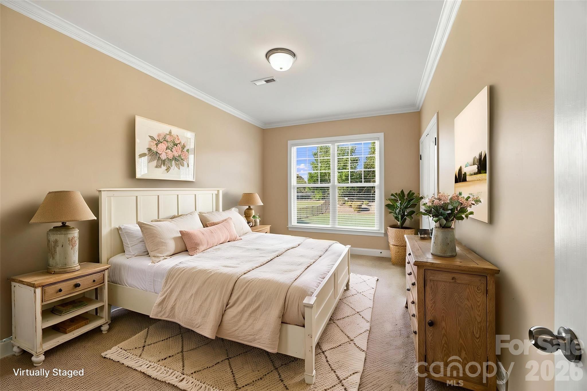 Virtually Staged Downstairs Bedroom - 146 Northbridge Drive, Mooresville