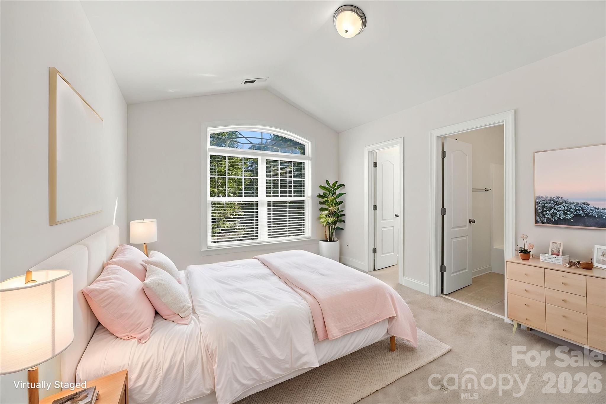 Virtually Staged Secondary Bedroom with Ensuite Bath - 146 Northbridge Drive, Mooresville